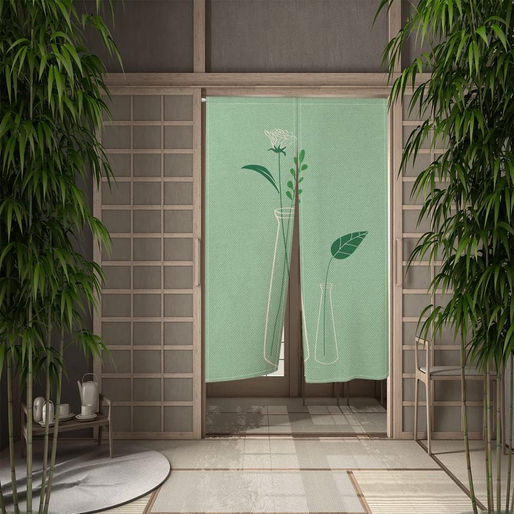 Leowefowa Japanese Doorway Curtain Noren Panel 335 x 709