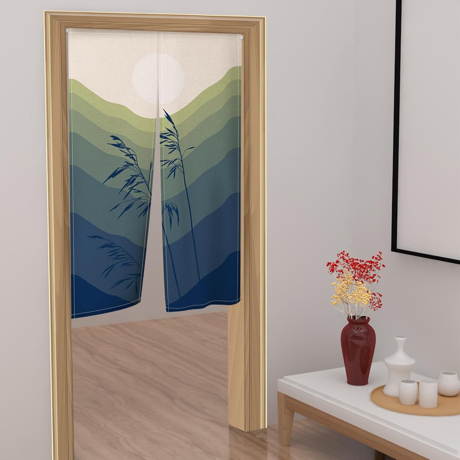 Leowefowa Japanese Noren Door Curtain Boho Style