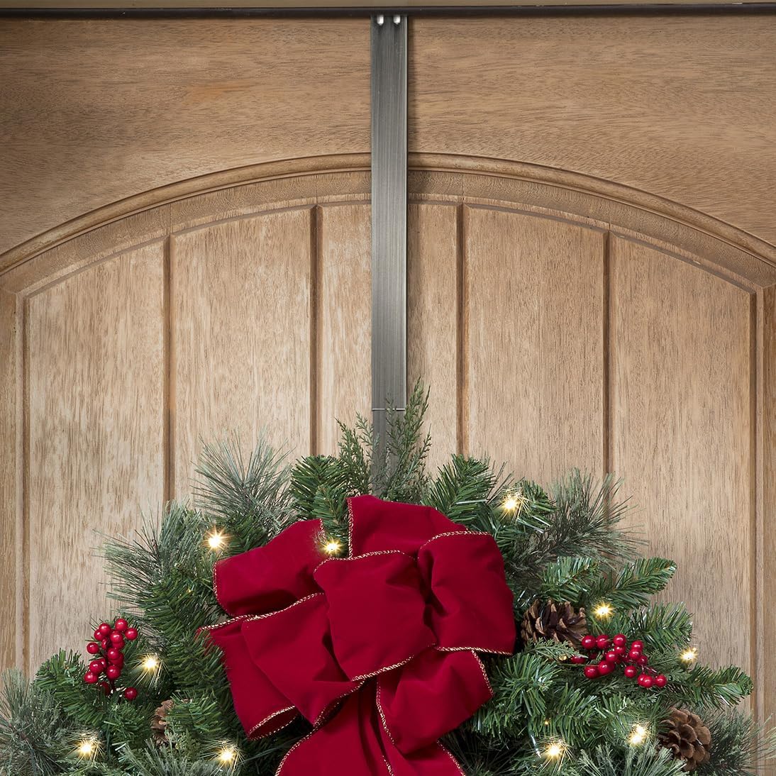 Haute Decor Adjustable Wreath Hanger 2 Pack - Brushed Nickel