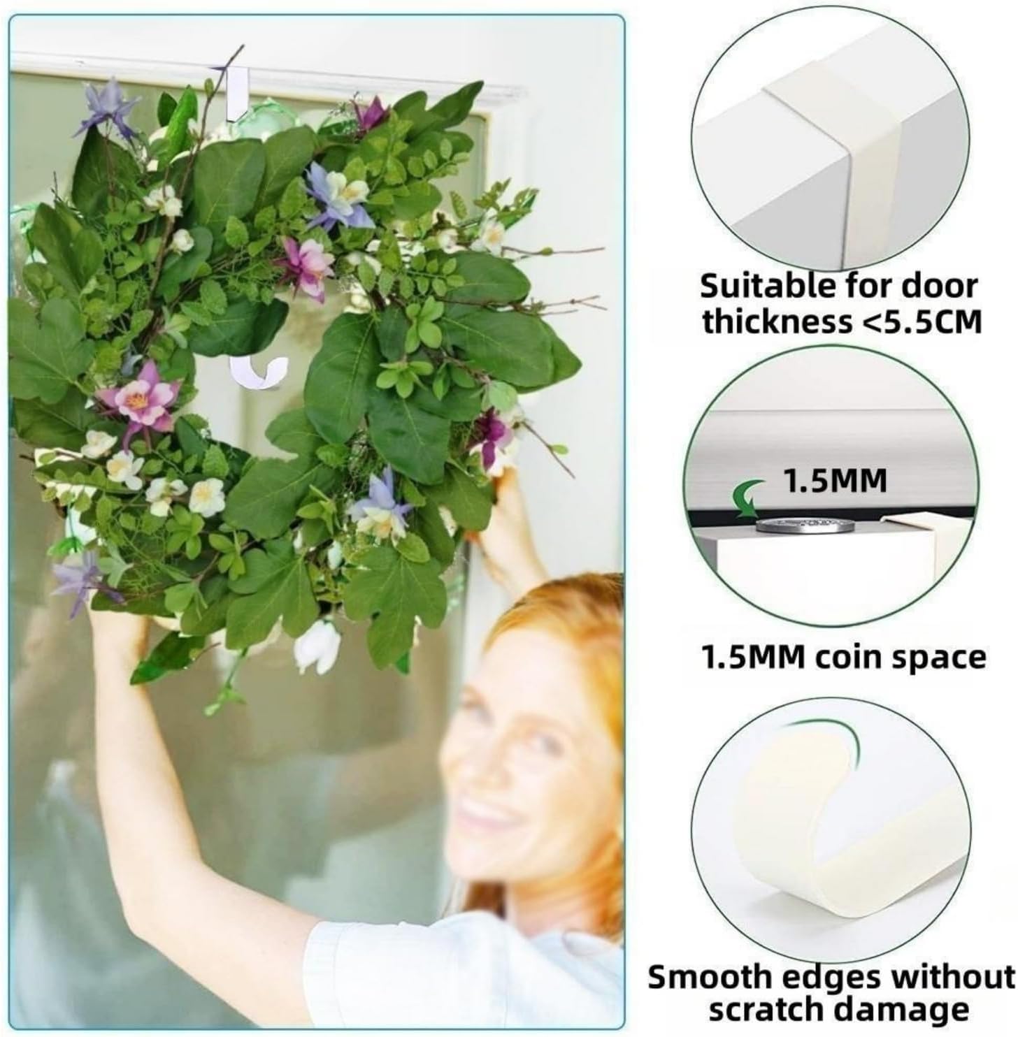 15 Inch Heavy Duty Metal Wreath Hanger Black 1Pcs