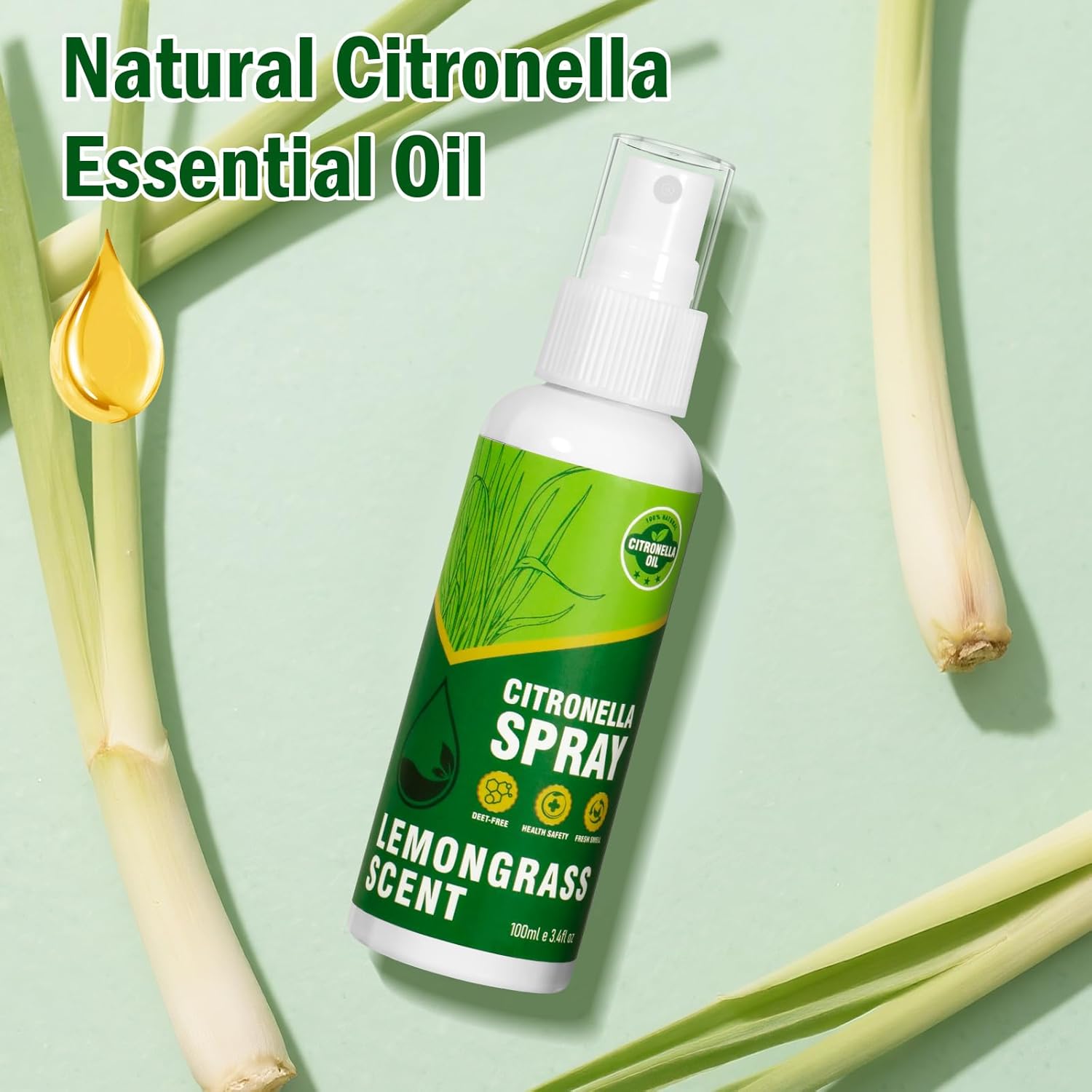 DERDUFT Citronella Spray 200ml DEET-Free Natural Scent