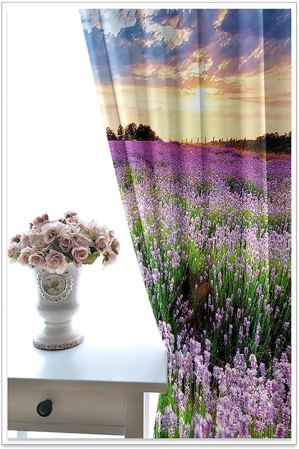 Homxi Blackout Curtains 2 Panels Set Grommet Flowers