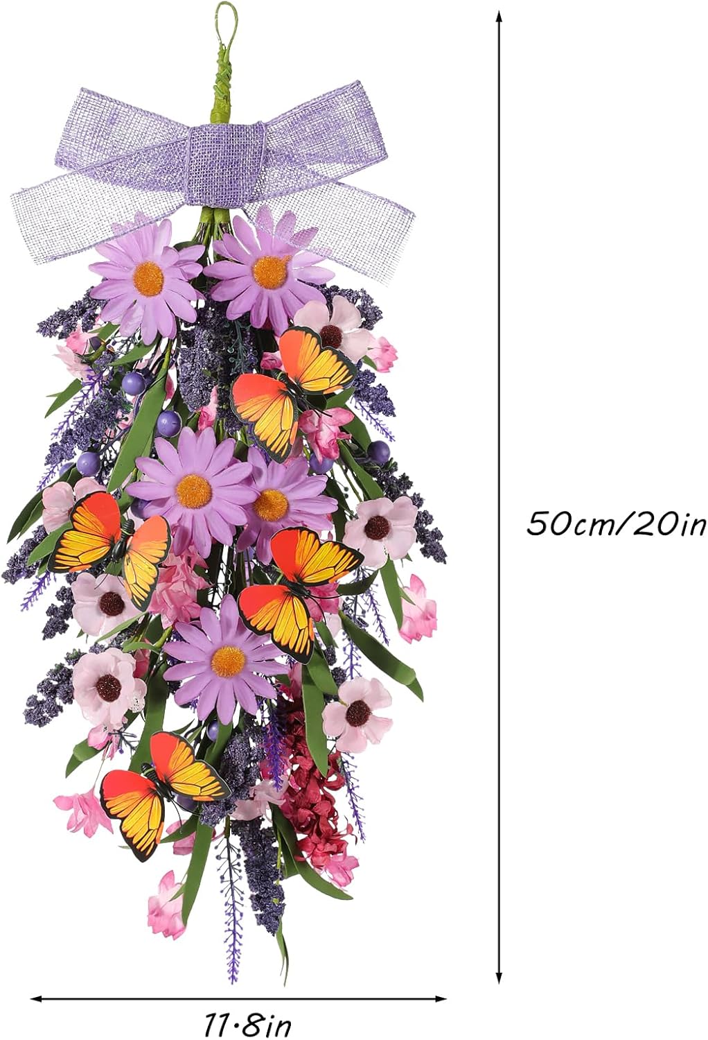 GLOMAXLY Purple Lavender Wreath Swag Decor 2PCS
