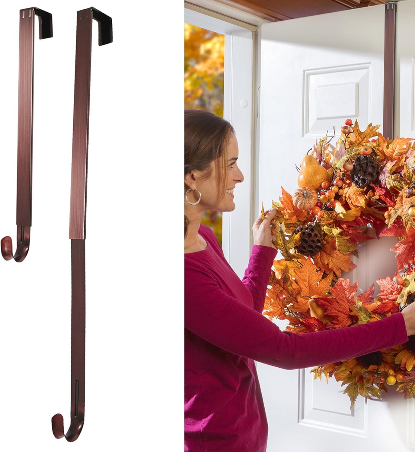 Haute Decor Adjustable Length Wreath Hanger - 20 Lb Capacity