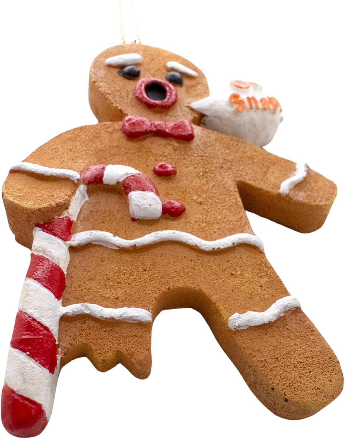 Gingerbread Man with Broken Leg Crutch Ornament