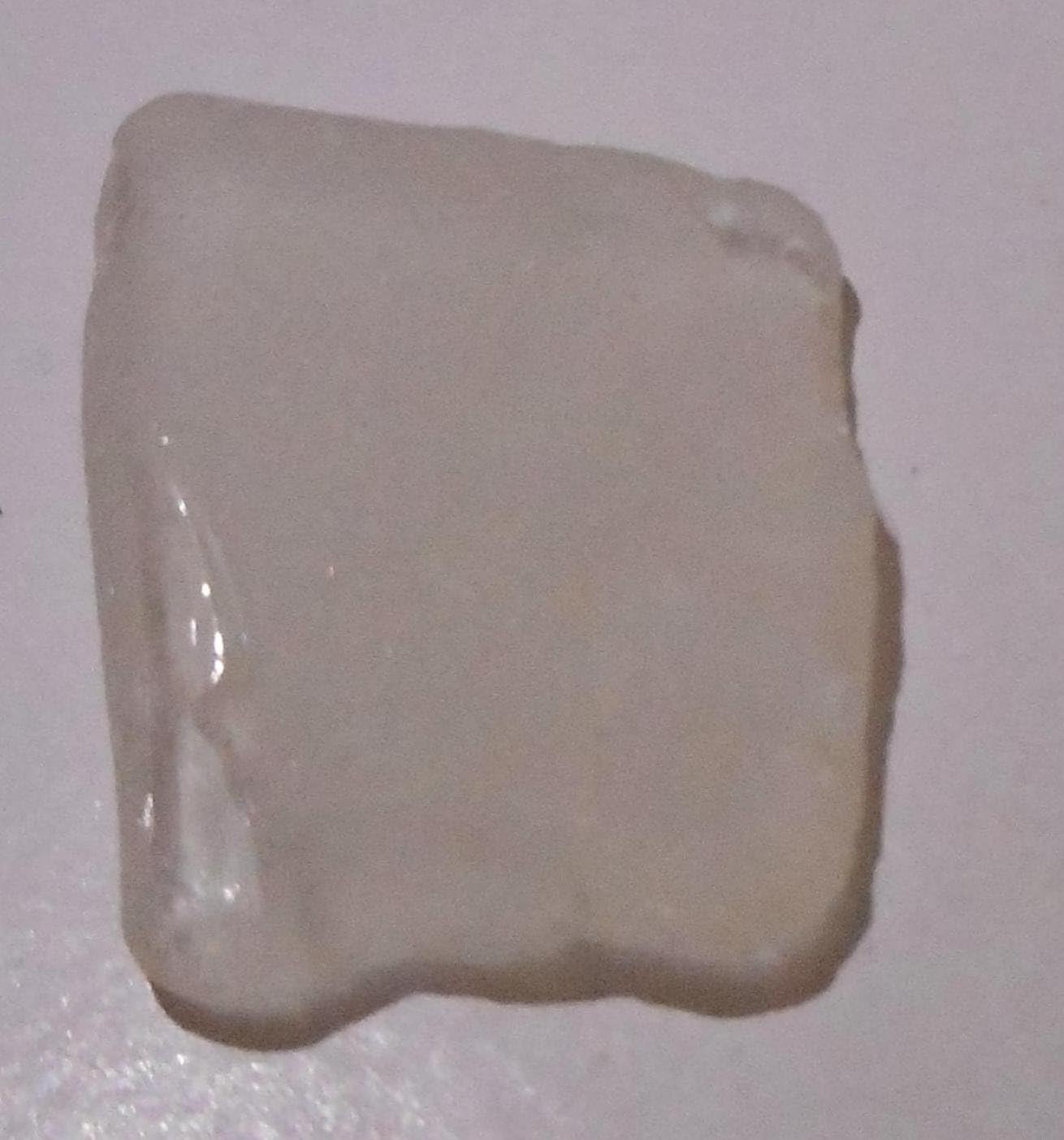 1 Inch Square Flat White Thicker Sea Glass Gem