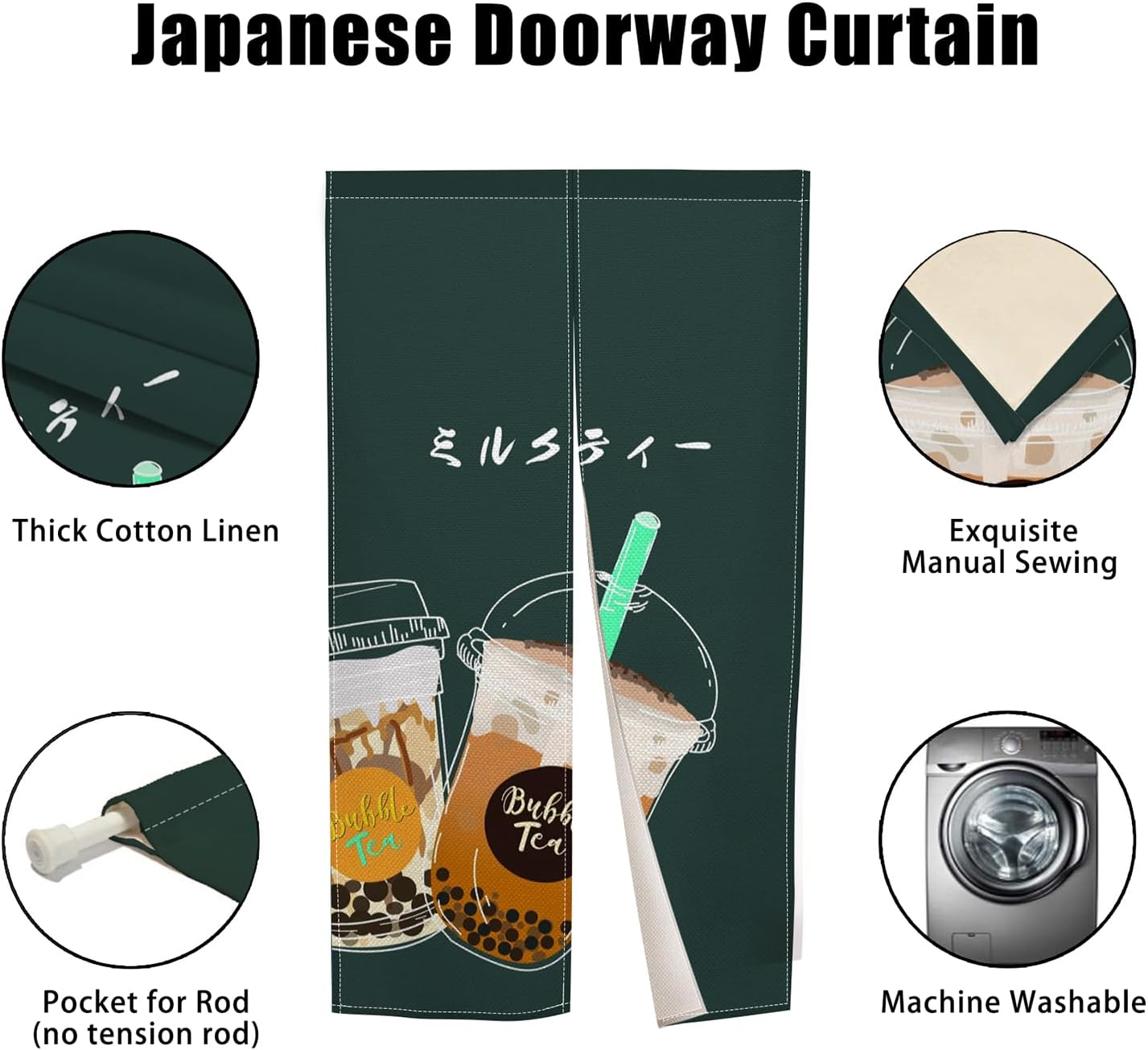 Japanese Modern Noren Door Curtain 34x60 Inch