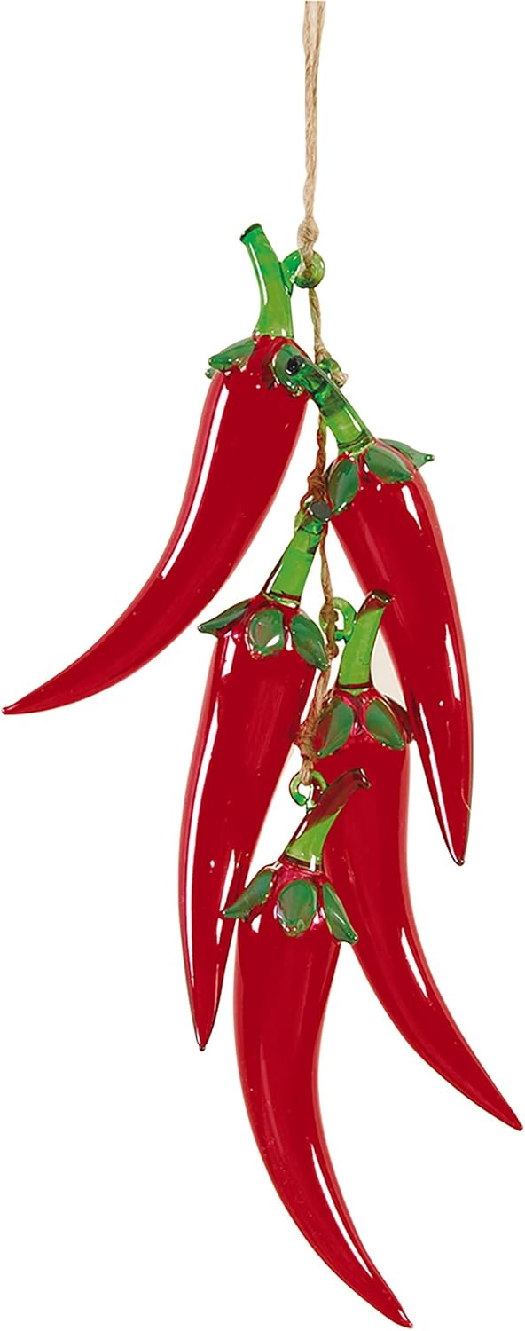 CF Home Red Chili Peppers Christmas Ornament Set 1