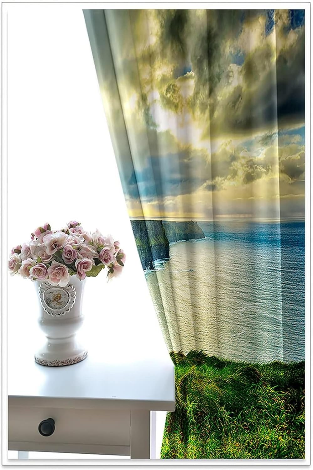 Homxi Kitchen Curtains 2 Panels Set Blackout Grommet