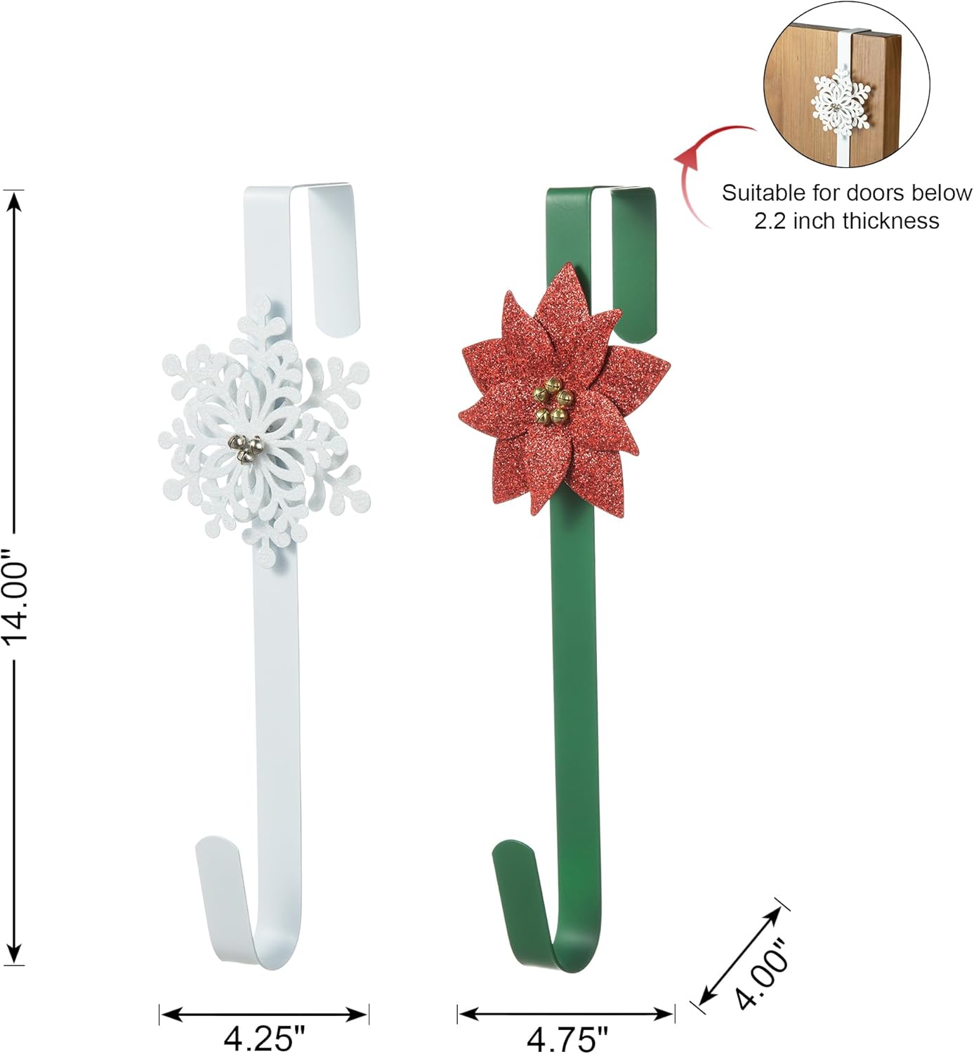 Glitzhome 14-inch Christmas Wreath Hangers