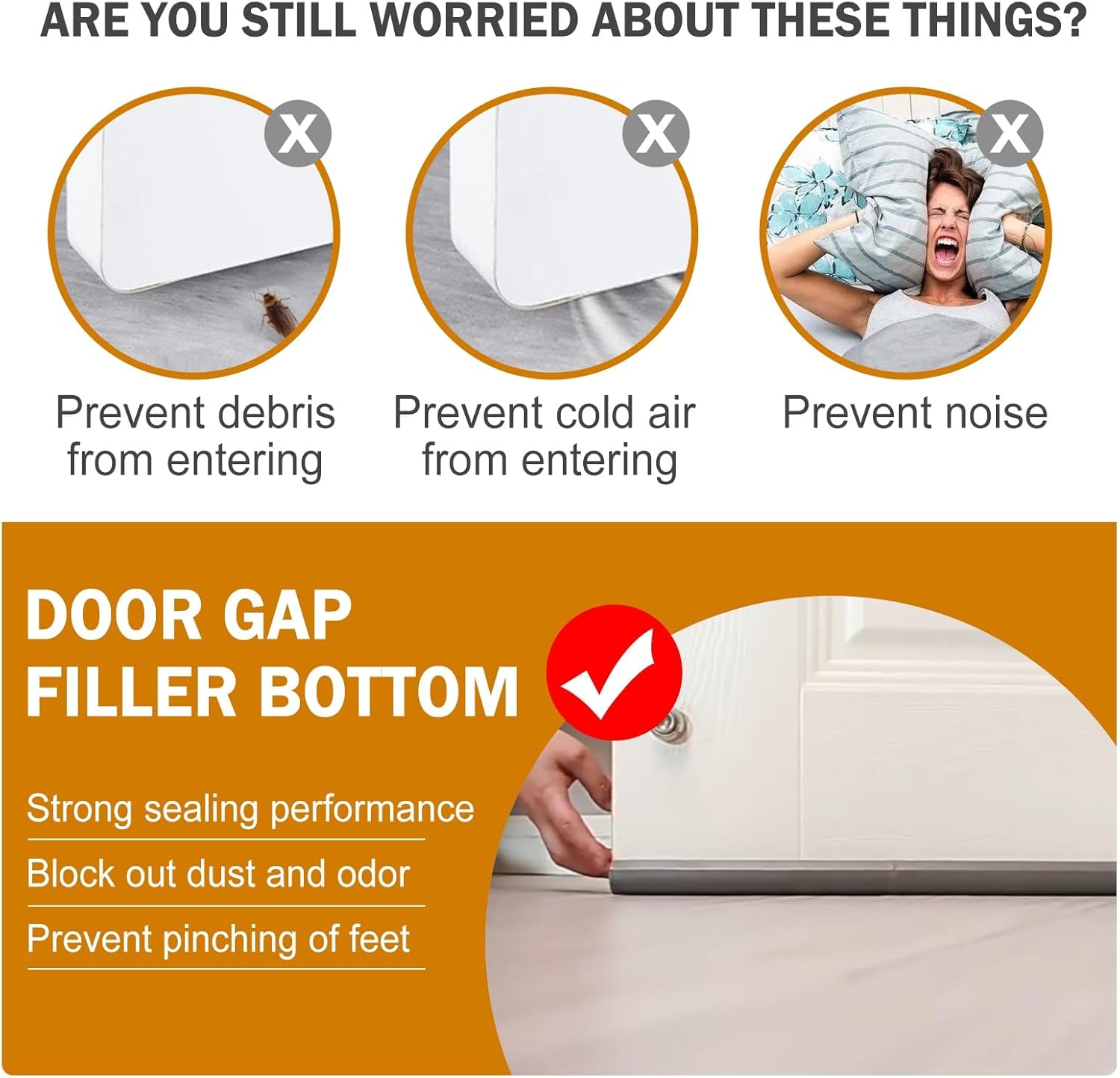 Adjustable Under Door Sound Blocker 36 in Black