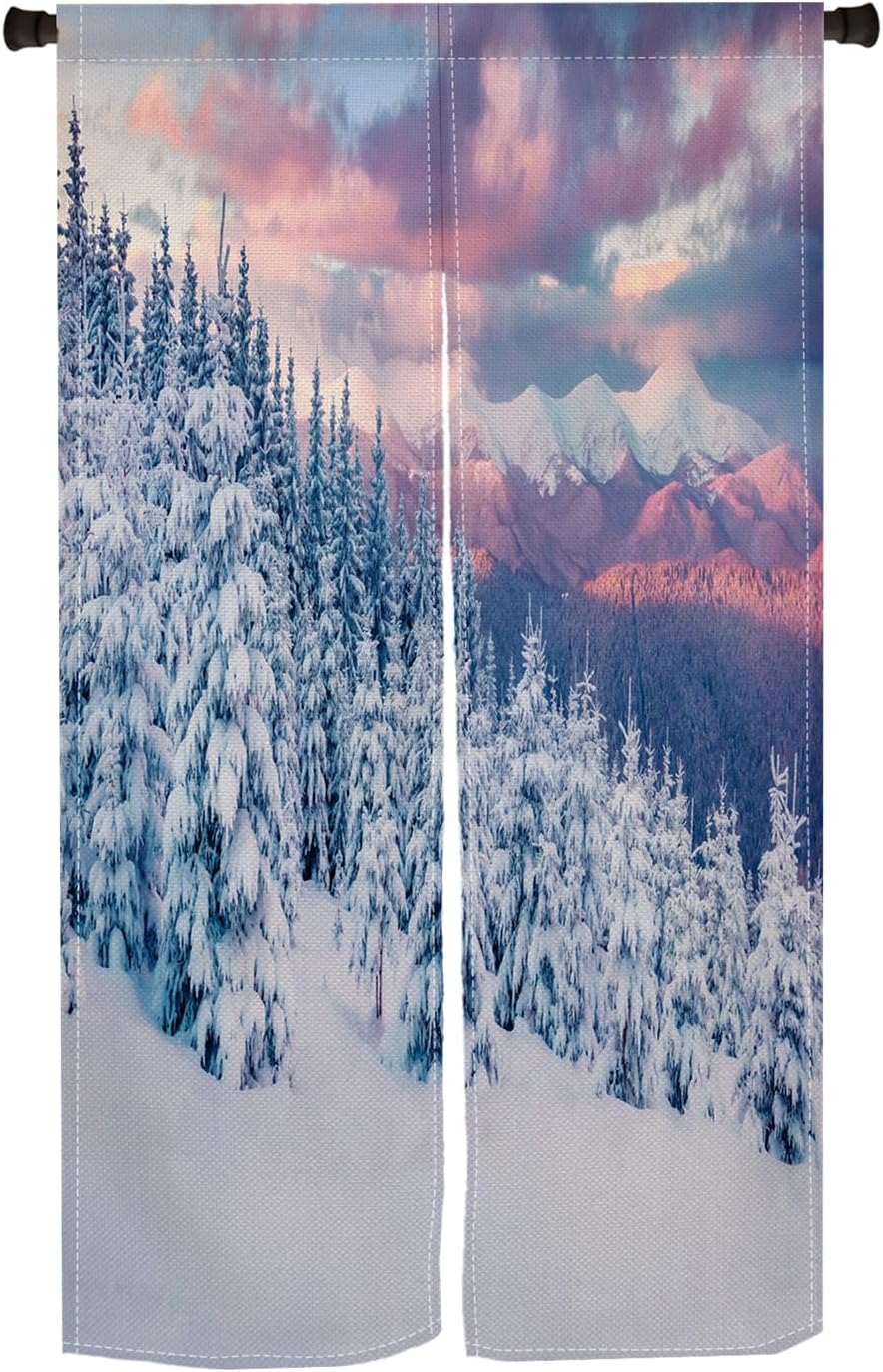 ChloropLastid Winter Wonderland Noren Door Curtain 34x60 Inches