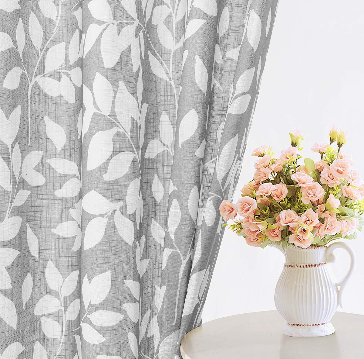 Treatmentex Leaf Print Curtain Panels for French Doors