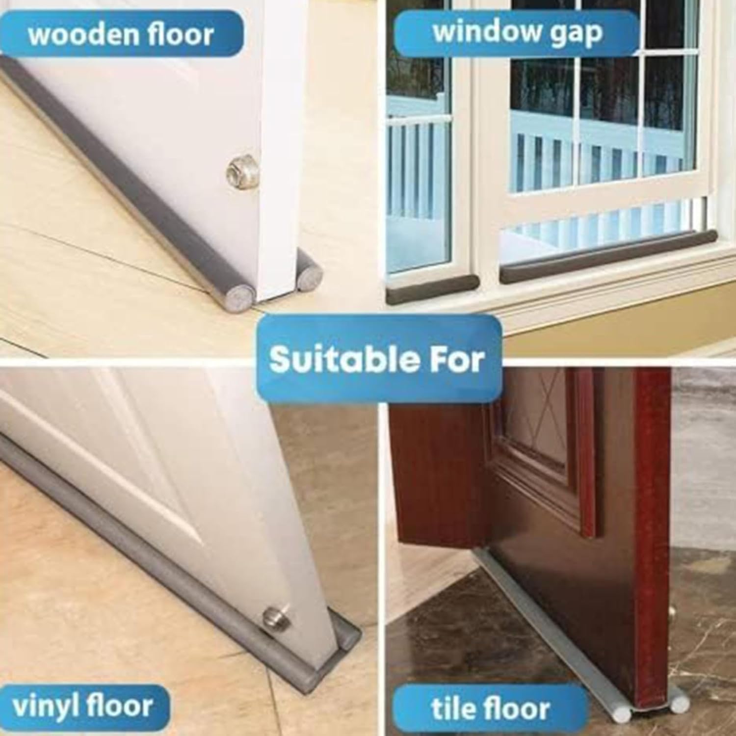 Adjustable Door Draft Stopper for Noise and Weather Blocking