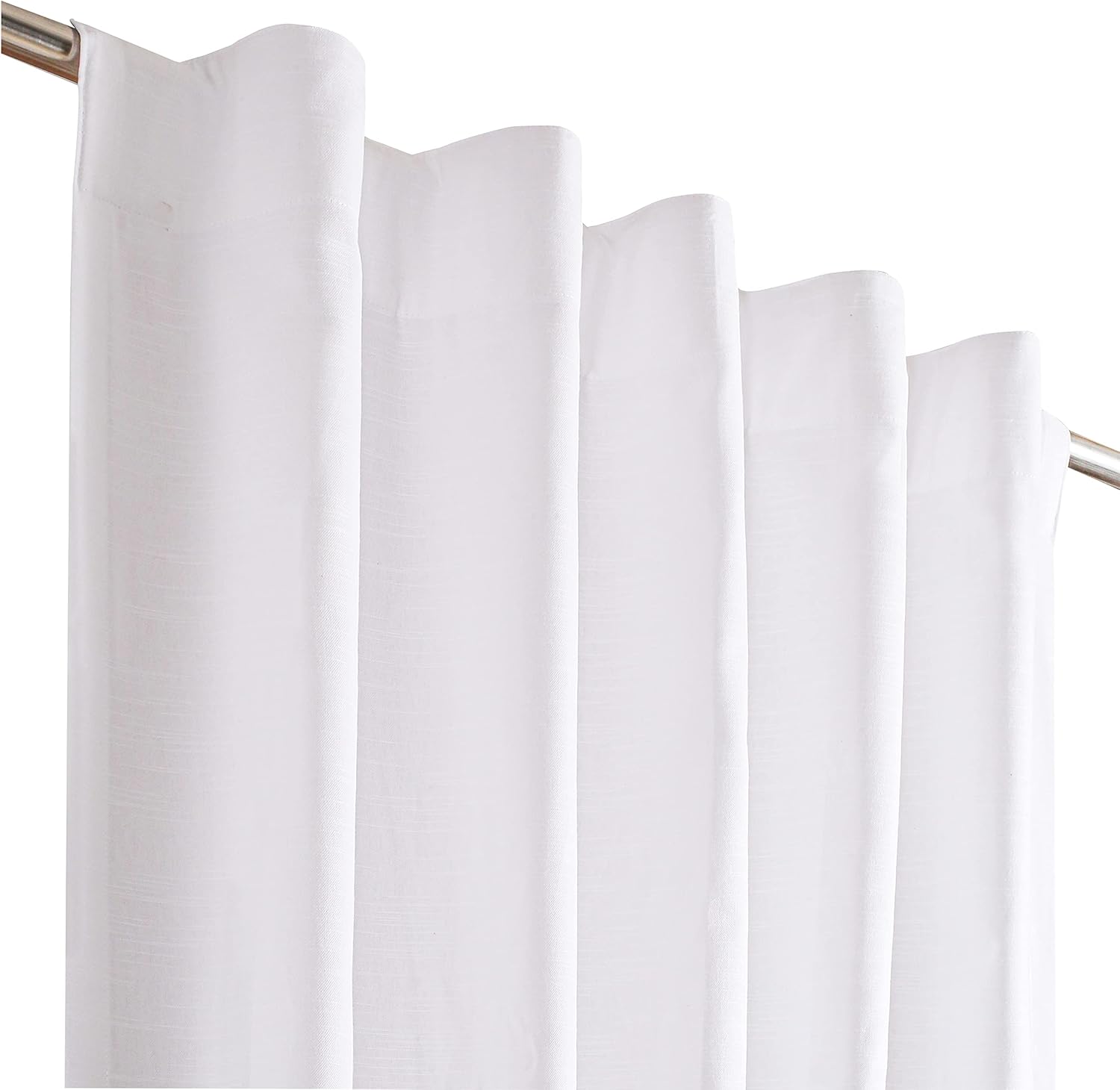 Goroly Home White Cotton Curtains 96 Inch Panels 2 Pc