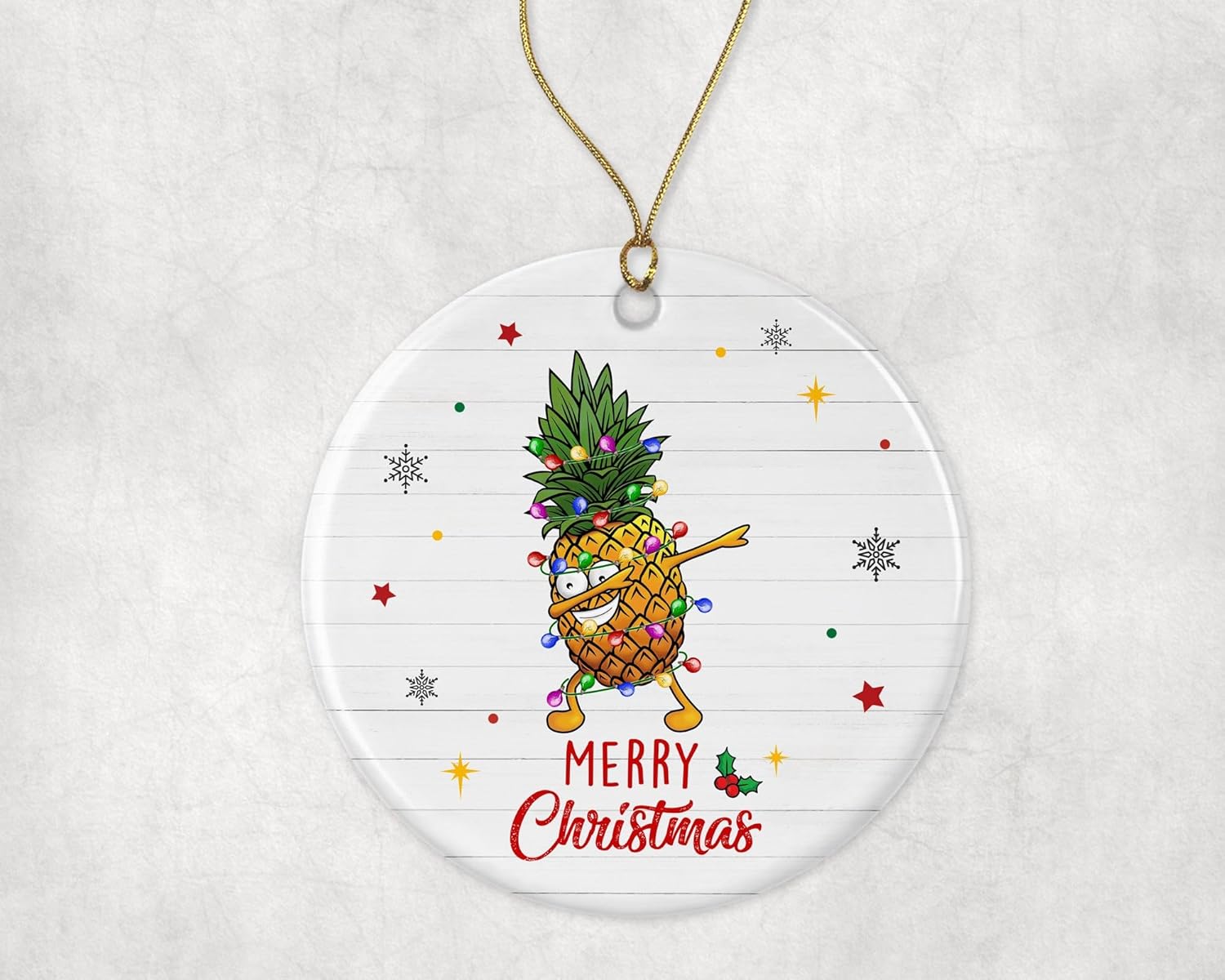 Merry Christmas Pineapple Ornament 2023