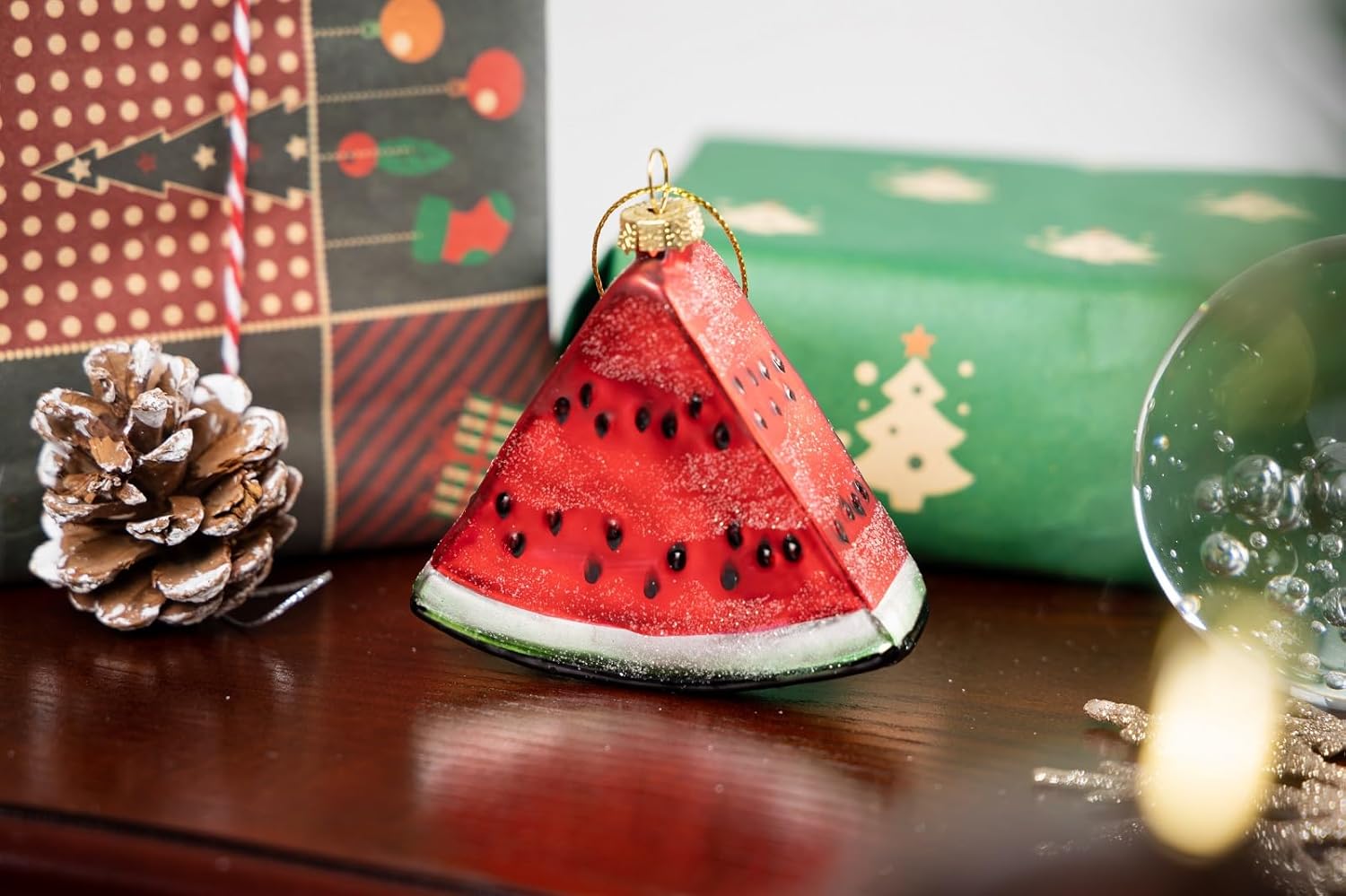 2pcs Glass Watermelon Christmas Ornaments for Tree