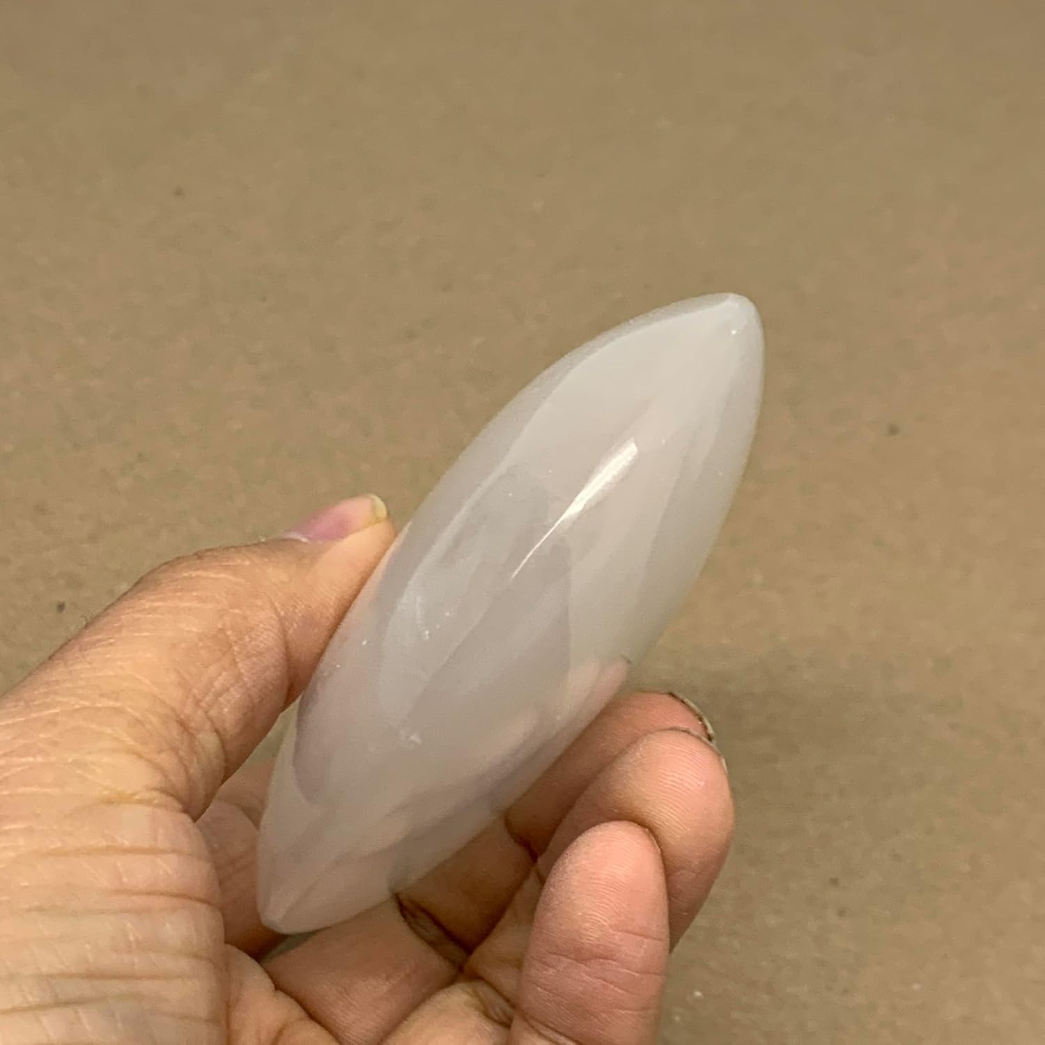 WatanGems Large Natural Selenite Palm-Stone Crystal Pillow Shape 056 lbs B36116