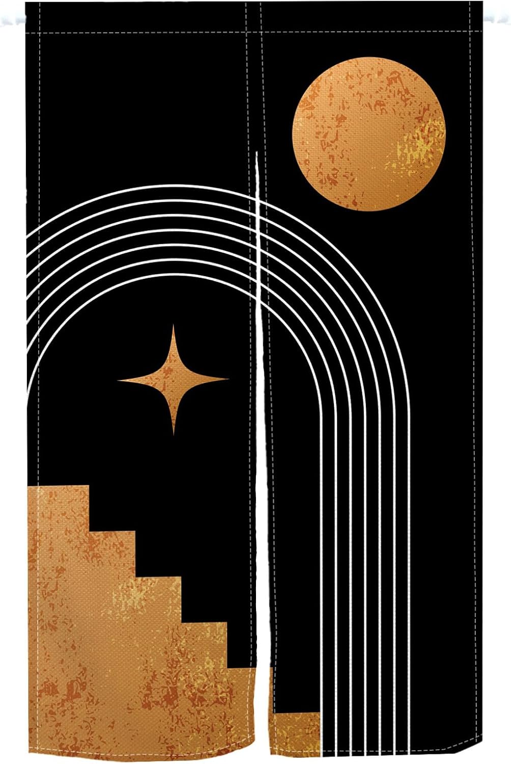 Leowefowa Japanese Mid Century Door Curtain Panel