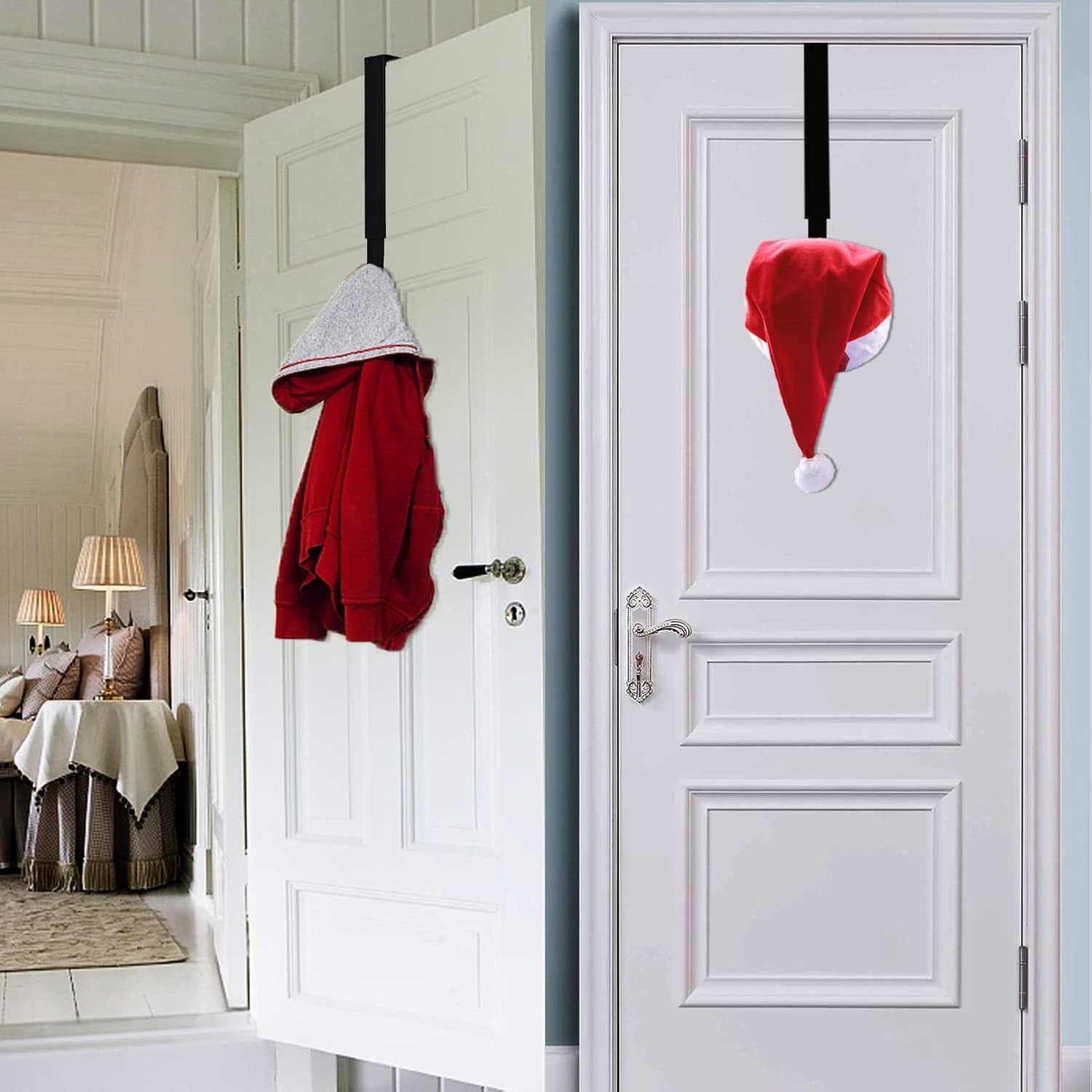Adjustable Wreath Hanger Front Door Black 15-25 Inches