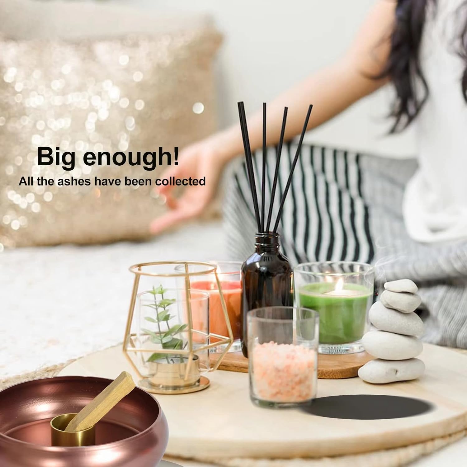 65 Inch Brass Incense Holder with 9 Holes