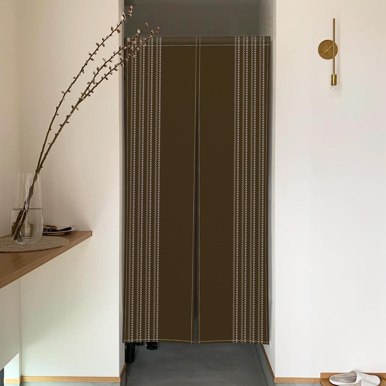 Japanese Noren Door Curtain Long Style 34x60 White