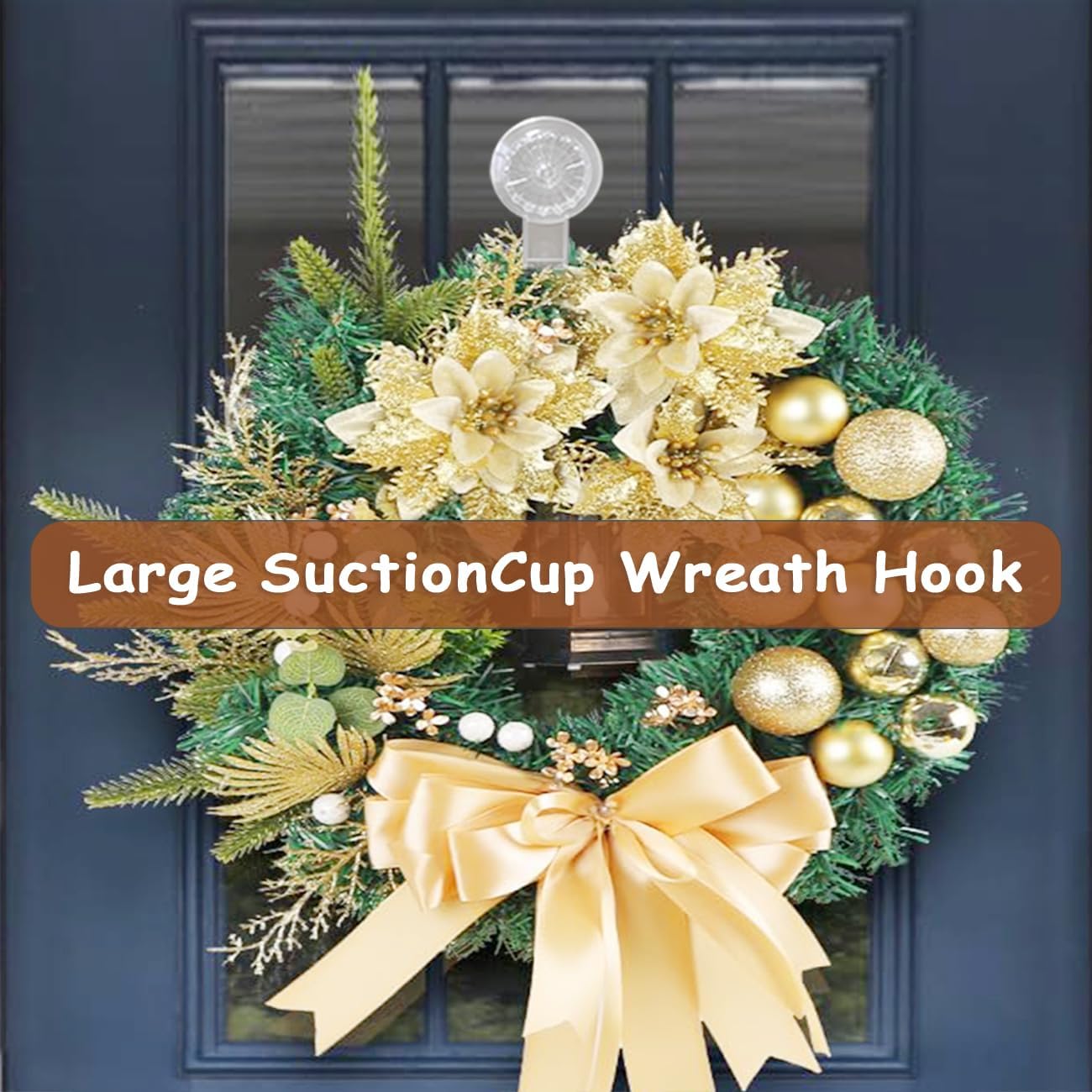 2 Pack Suction Cup Wreath Hooks 22 LB Heavy Duty Waterproof