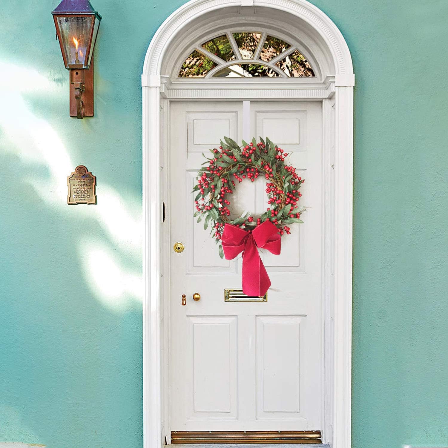 HiGift 2 Pack White Wreath Hanger Hook for Front Door