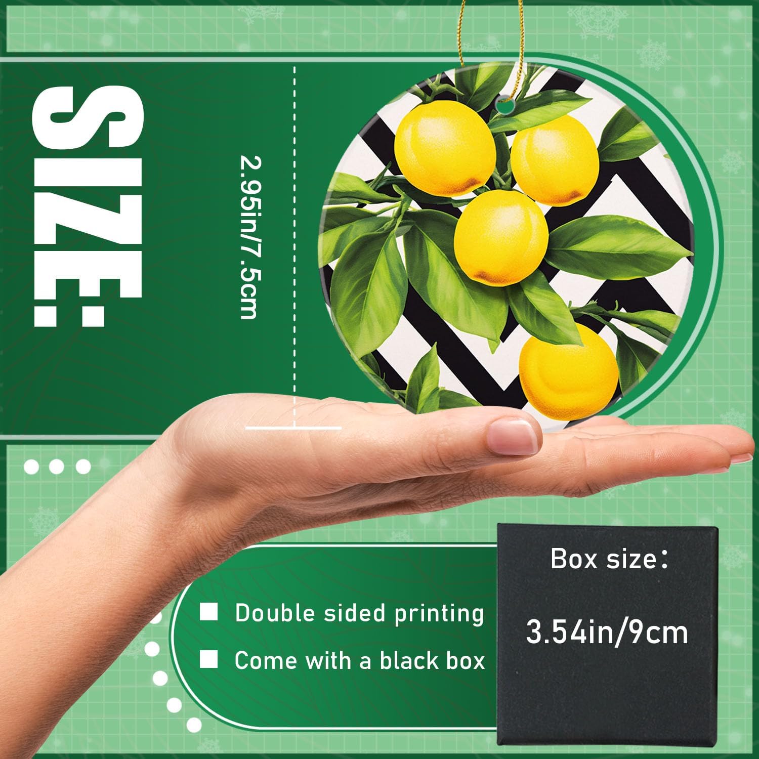 Lemon Yellow Limon Fruits Hanging Christmas Ornament