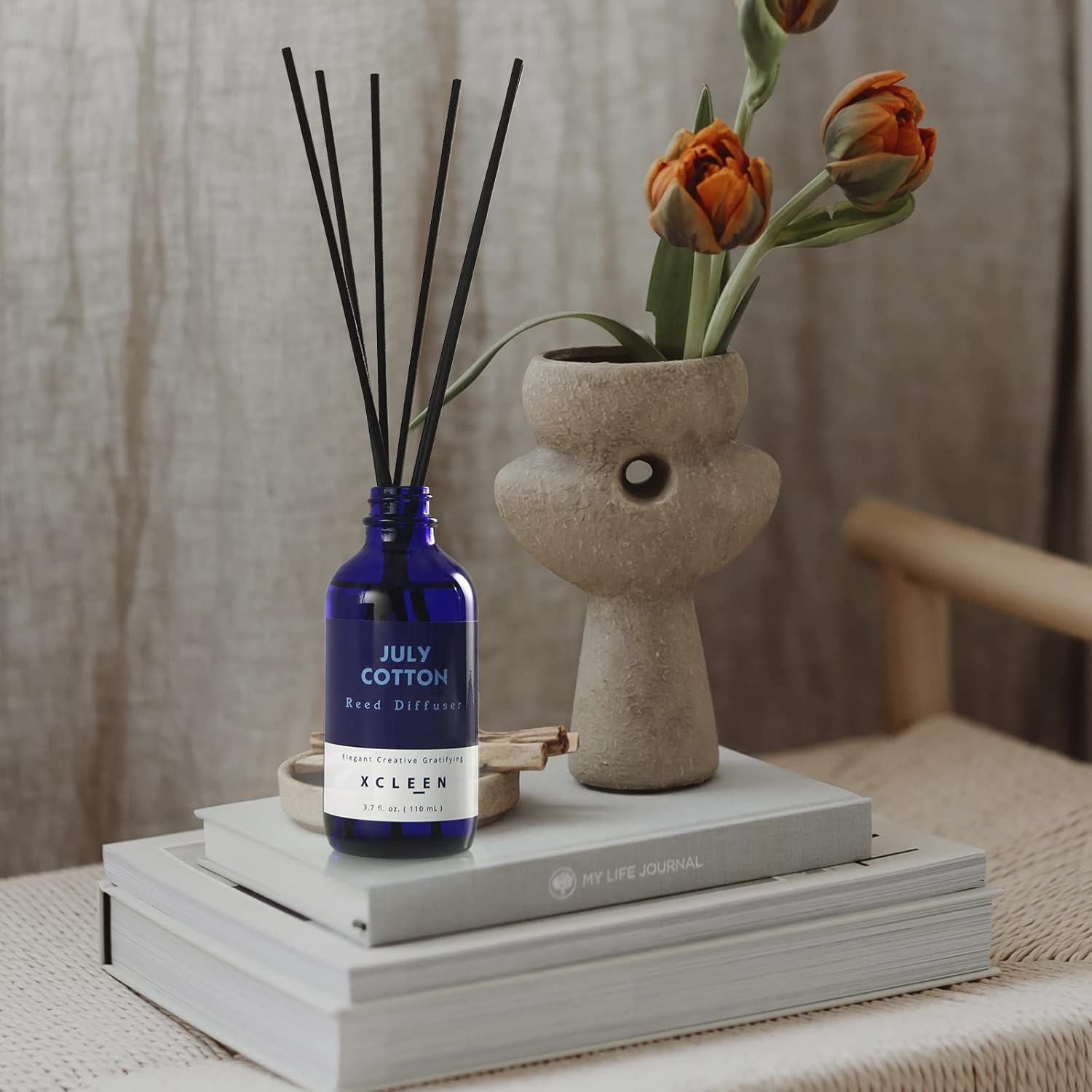 Xcleen July Cotton Reed Diffuser Set 37 Oz Aromatherapy