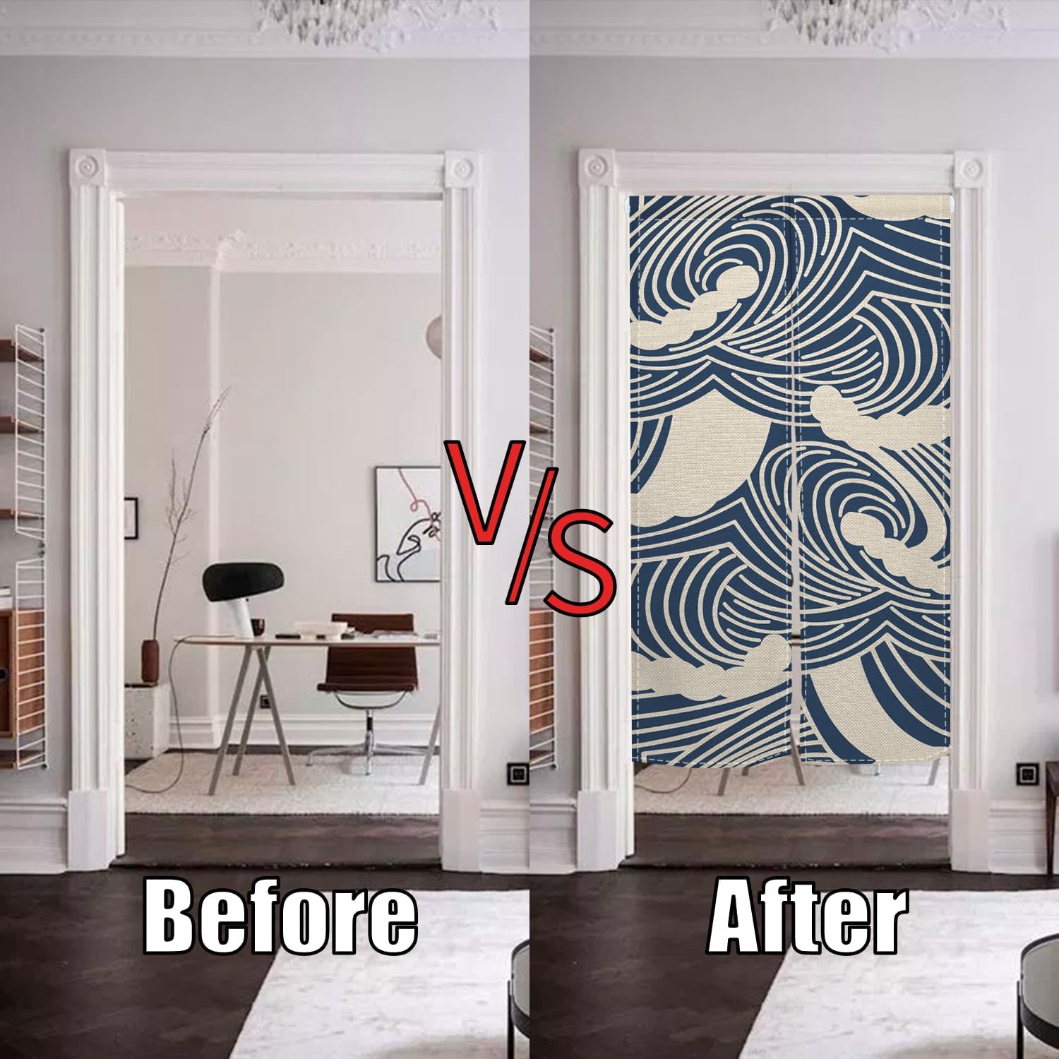 Japanese Noren Door Curtain Panel 34x48 Inches