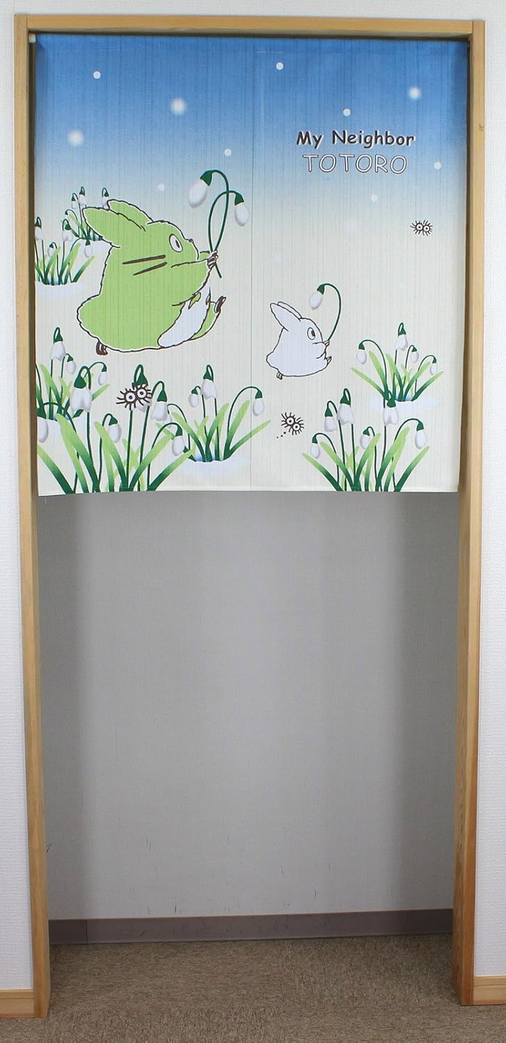 Japanese Noren Curtain Totoro Studio Ghibli Snowdrop 85x90cm