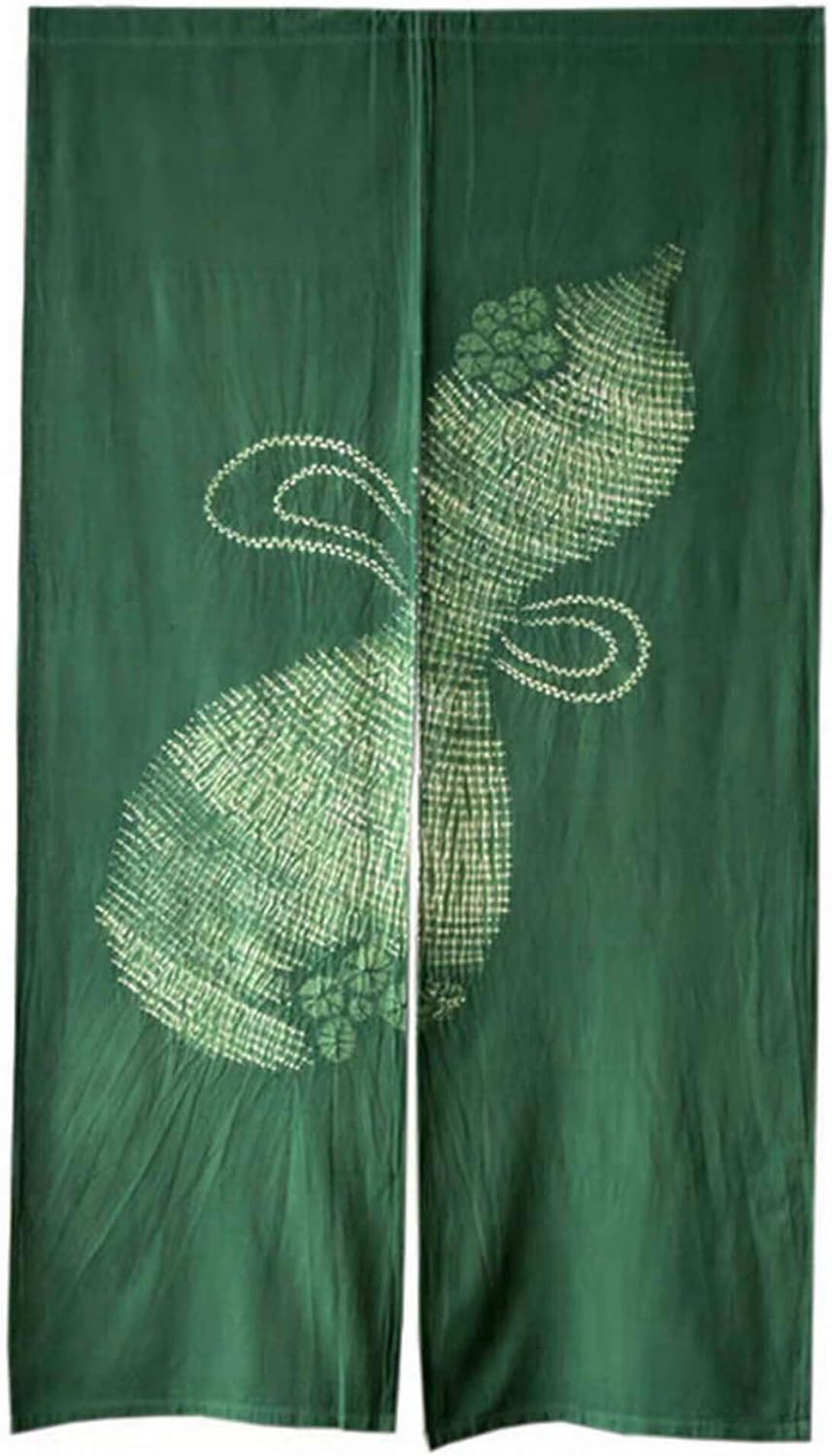 Hand Dyed Noren Japanese Door Curtain in Green 335x59in