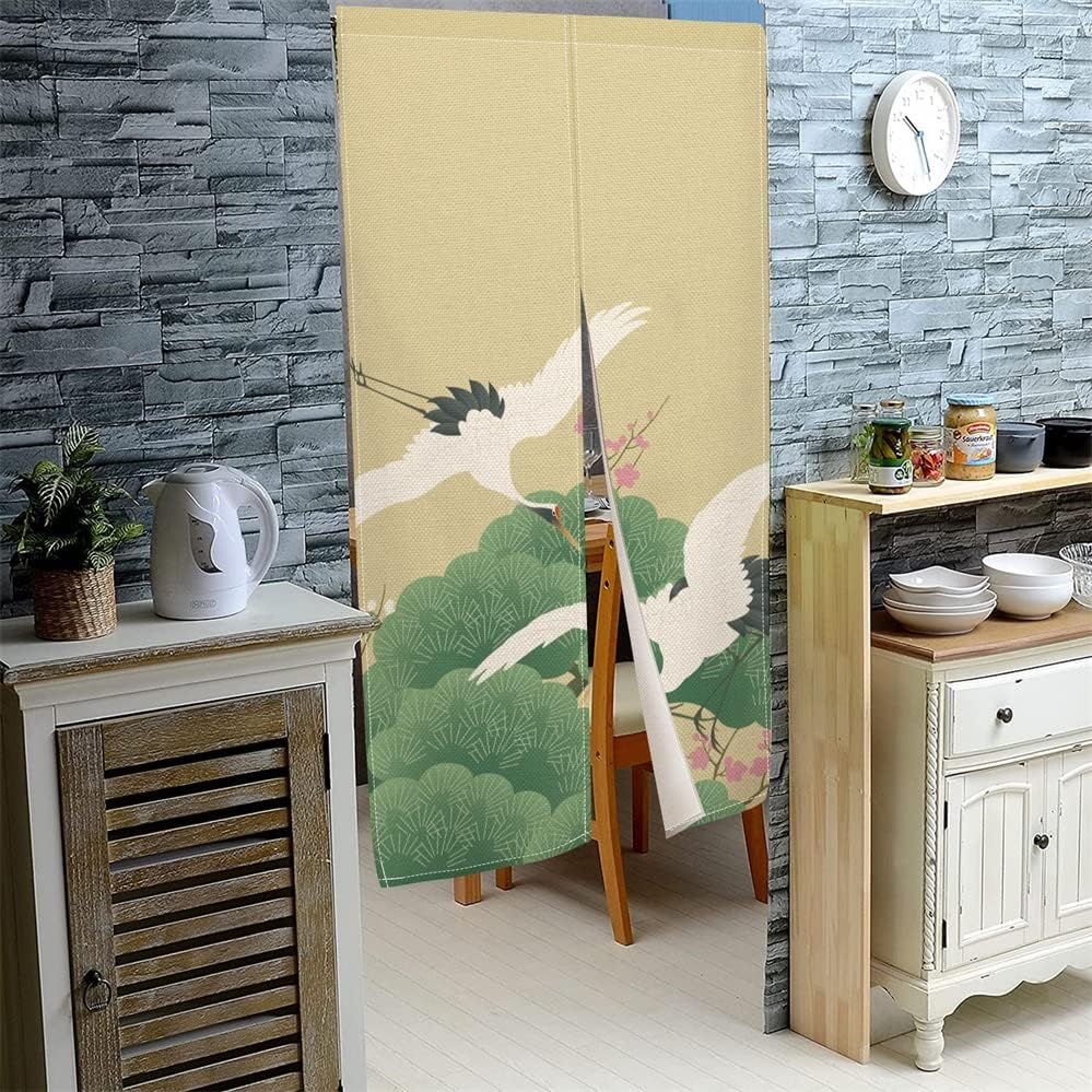 Leowefowa Traditional Japanese Noren Curtain 34x60 Inch