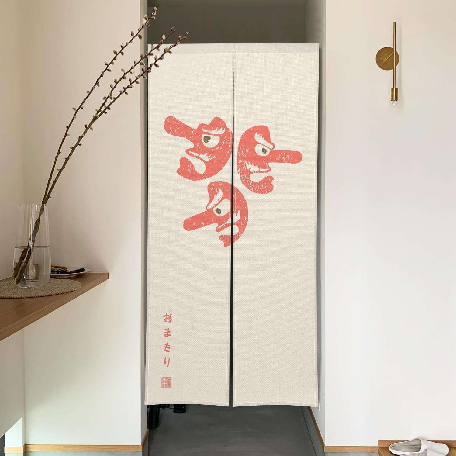 Traditional Japanese Noren Door Curtain with Funny Print 1