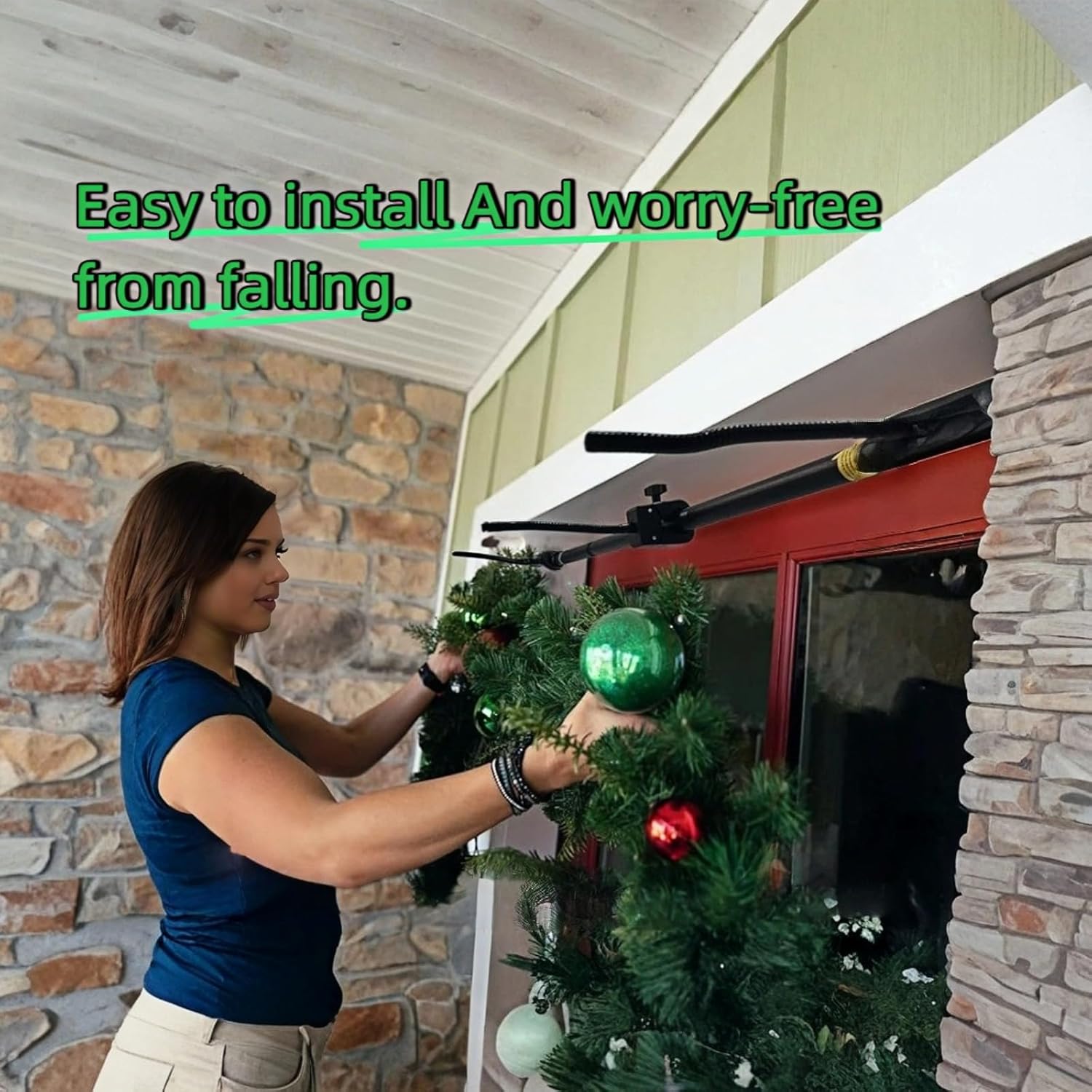 Adjustable Garland Hanger for Front Door - No Screws Needed