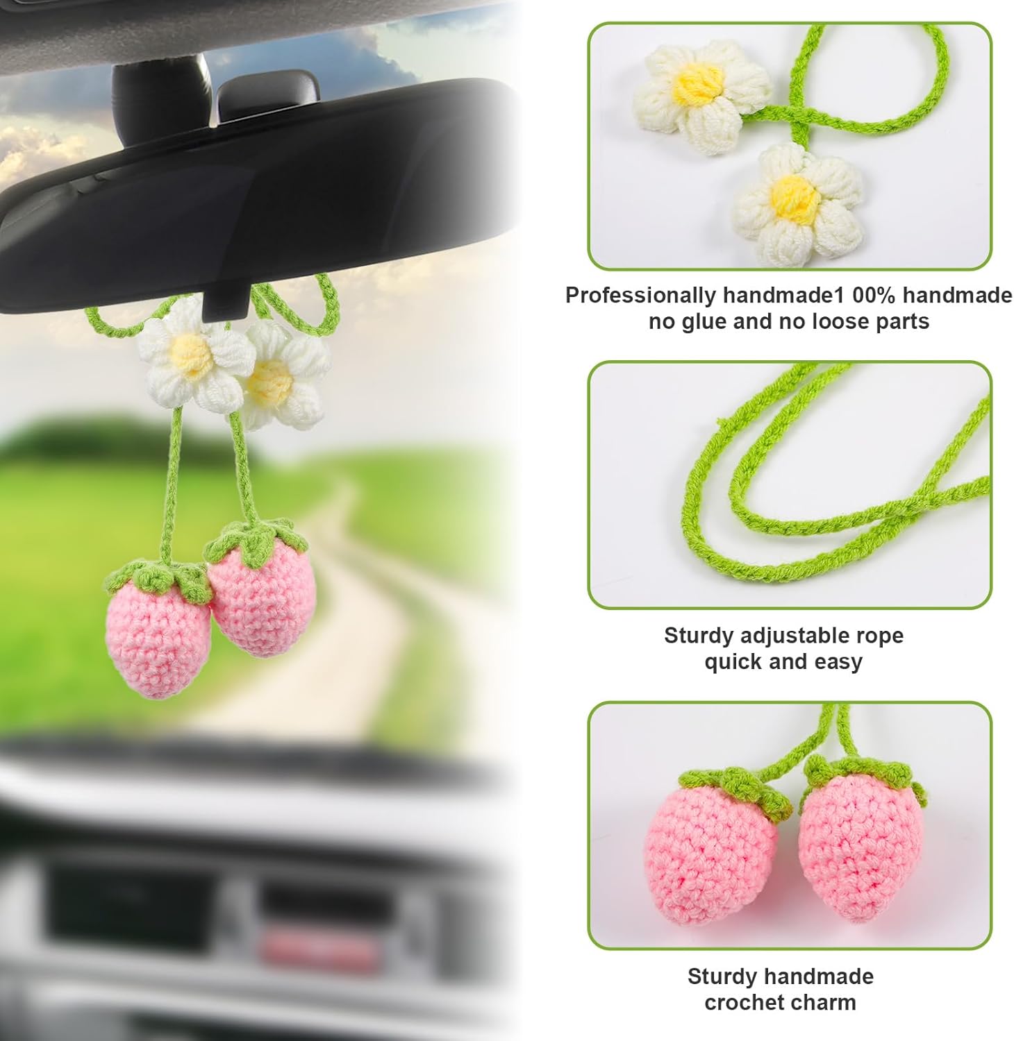 Strawberry Car Hanging Decor 2 Pack