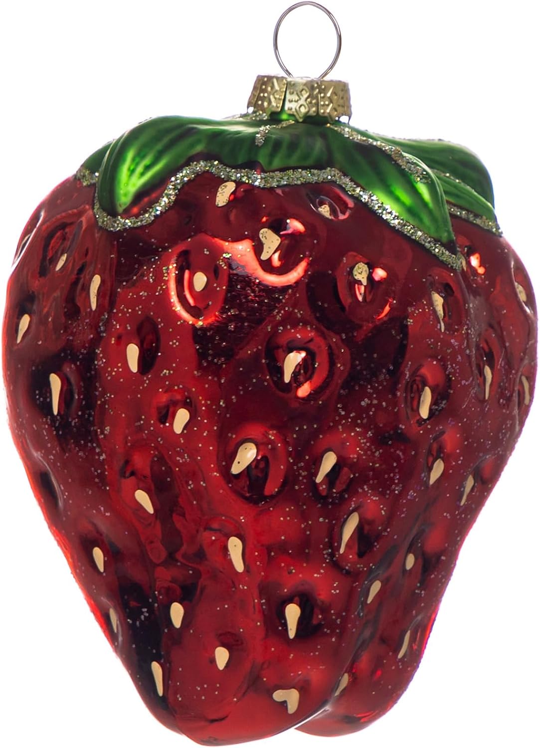 2pcs Glass Strawberry Christmas Ornaments for Tree