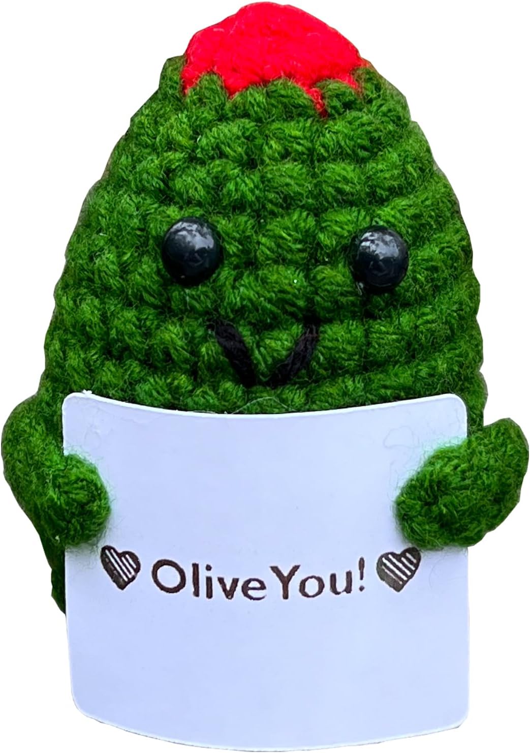 Emotional Support Olive Crochet Desk Decor