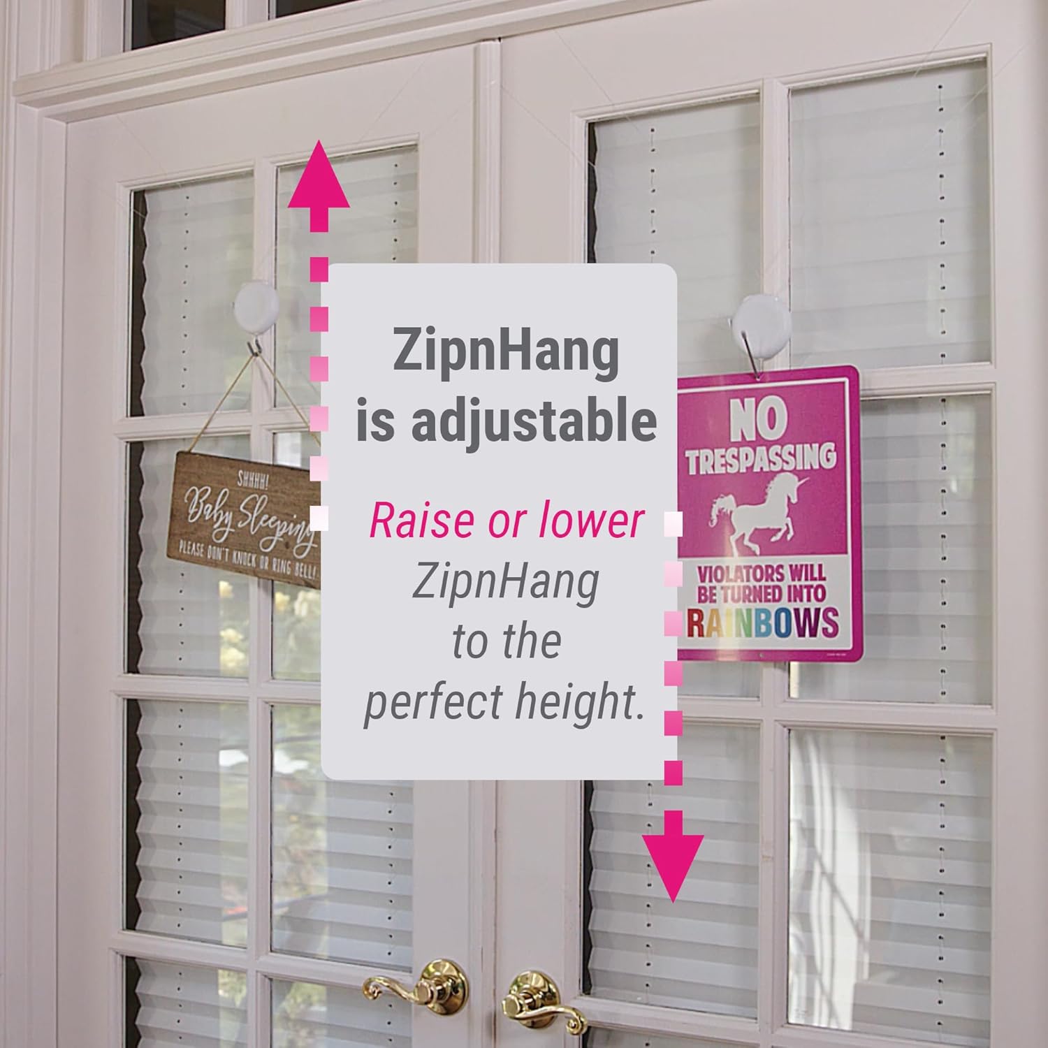 Zip n Hang Xtra Wreath Hanger for Glass Doors 3 Pack