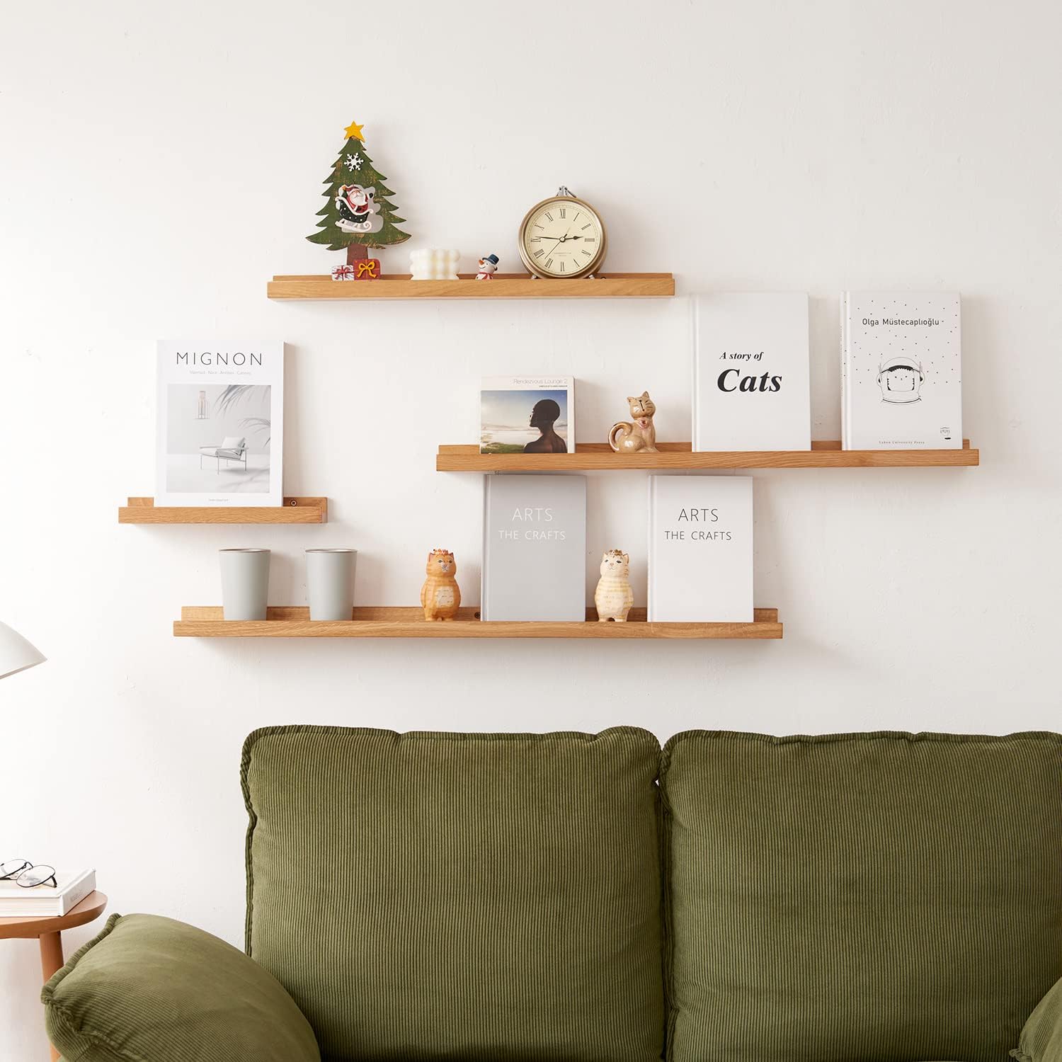 Natural Oak Wood Floating Shelf 12 Inch