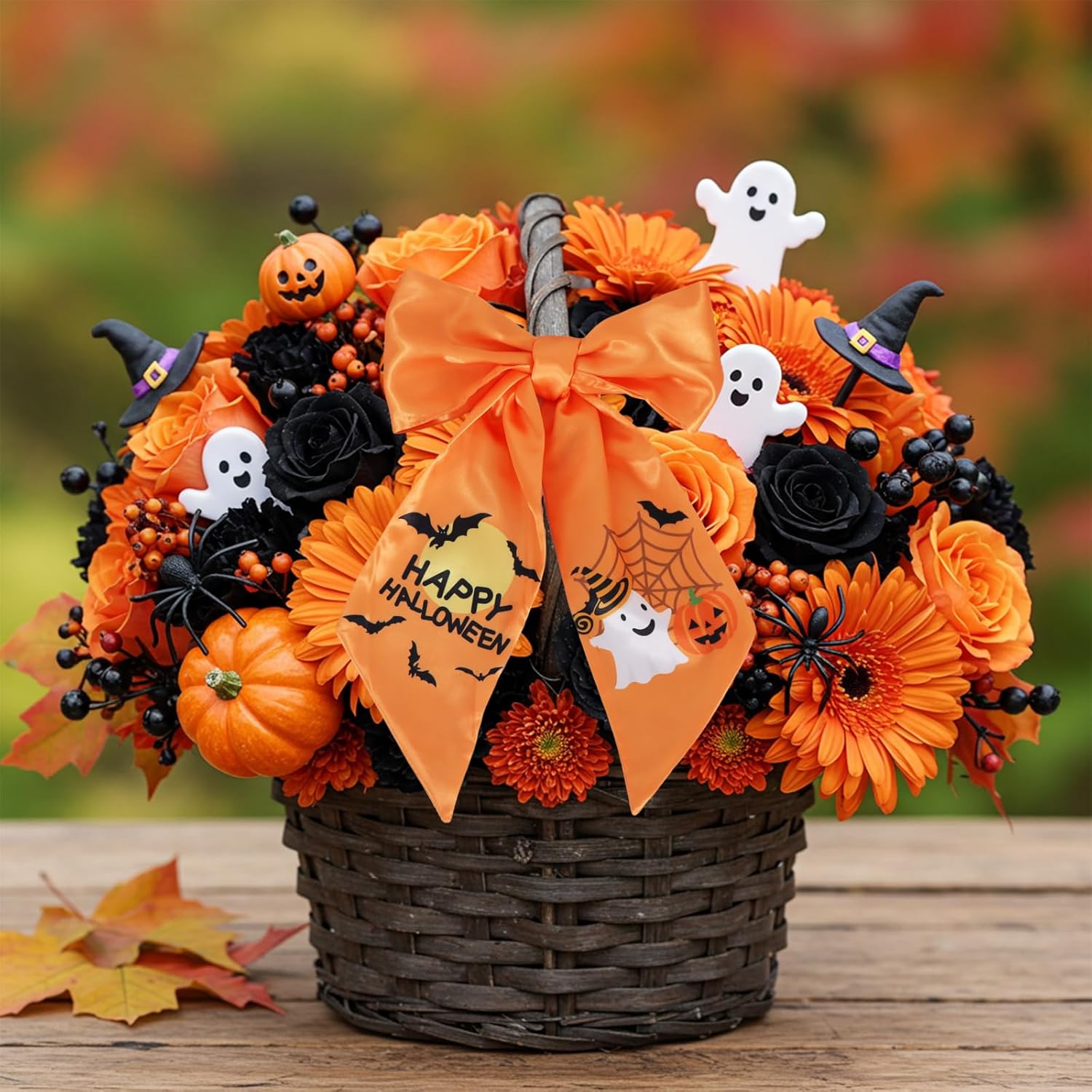 TONIFUL Halloween Wreath Sash for Front Door