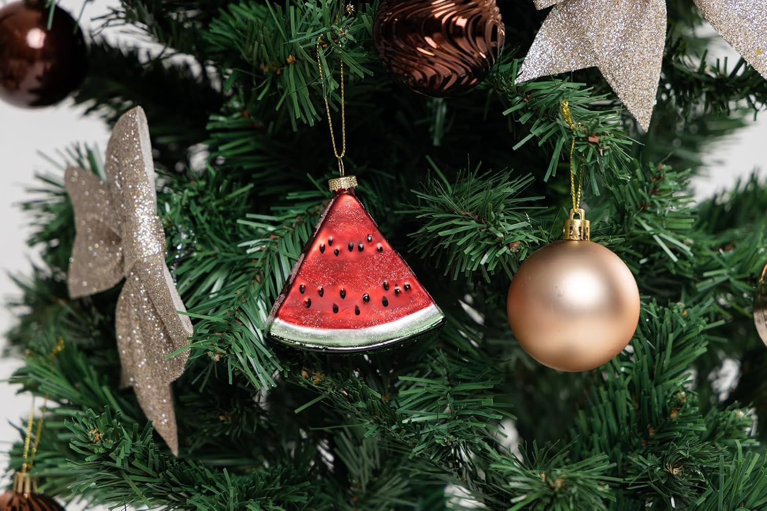 2pcs Glass Watermelon Christmas Ornaments for Tree