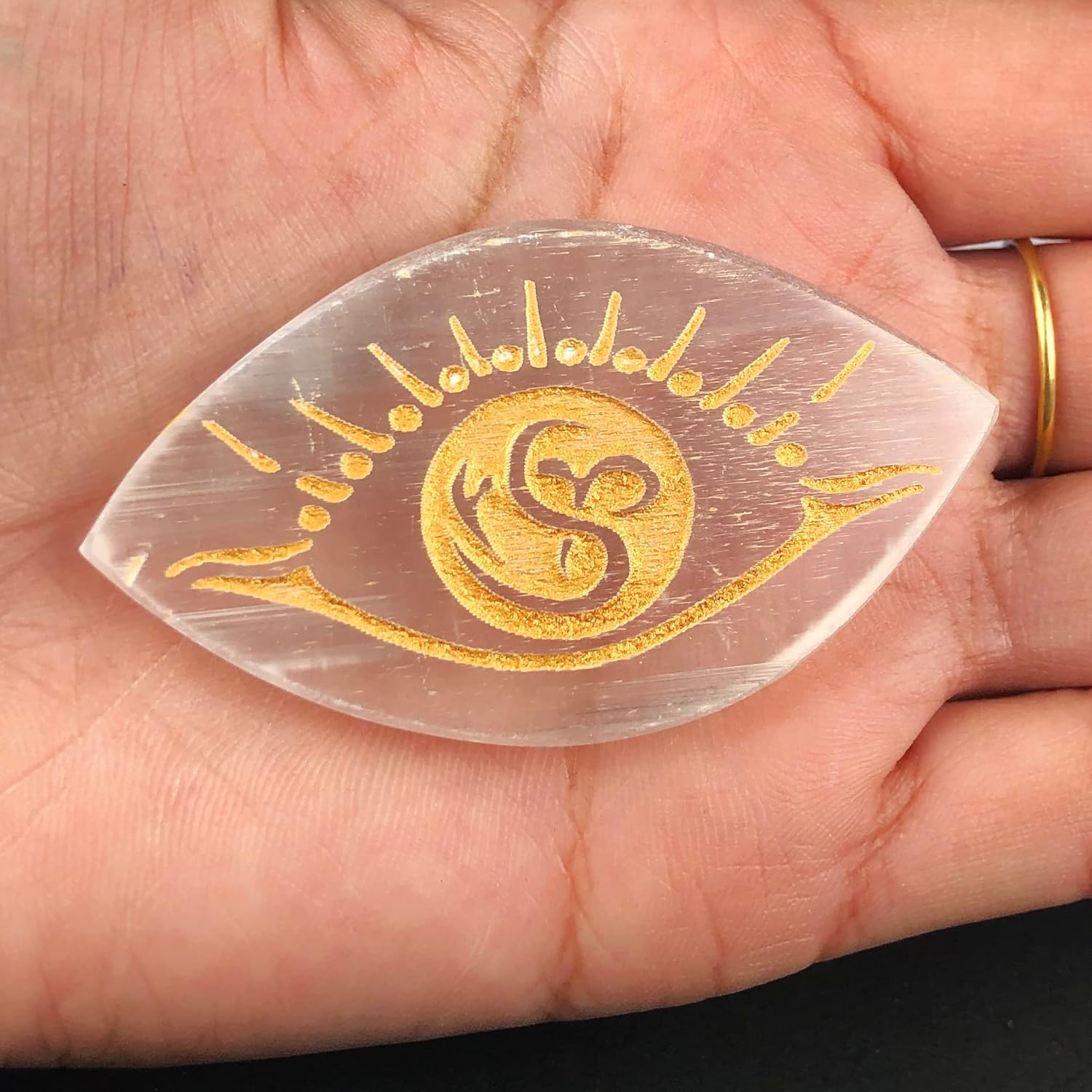 Selenite Eye Healing Plate Clear White 33x60x5 mm