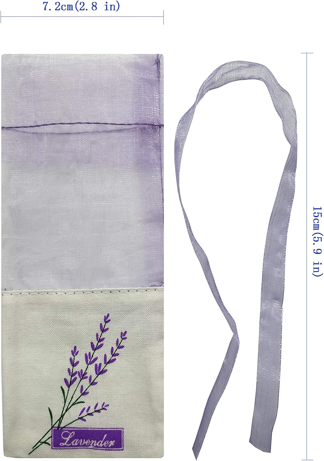Sanrich 50PCS Lavender Sachet Bags Empty Purple Gauze Ribbons