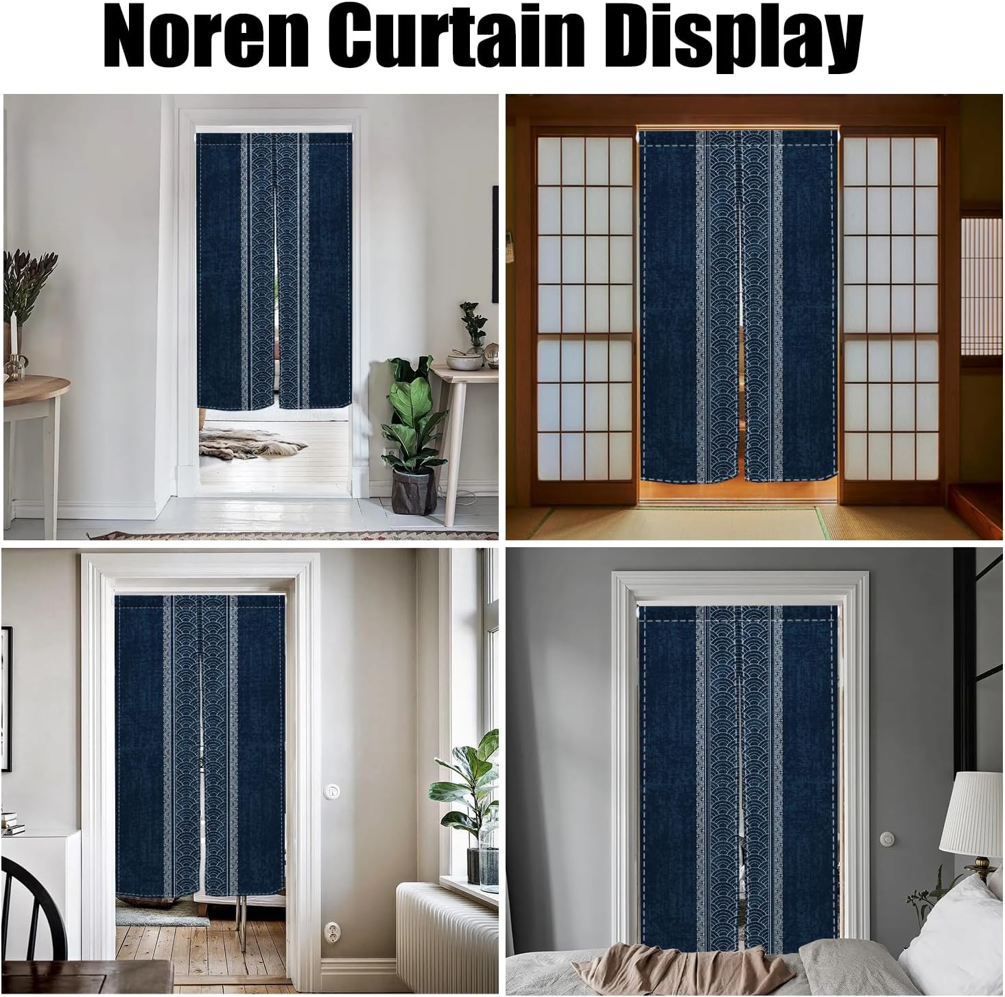 Noren Doorway Curtain Royal Blue Hanging Panel