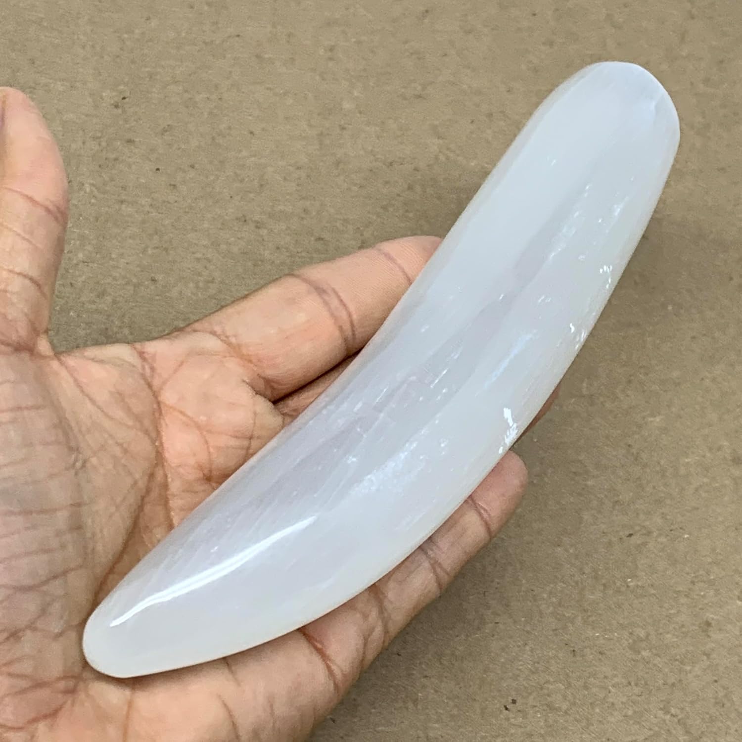 Natural Solid Selenite Crystal Wand Polished