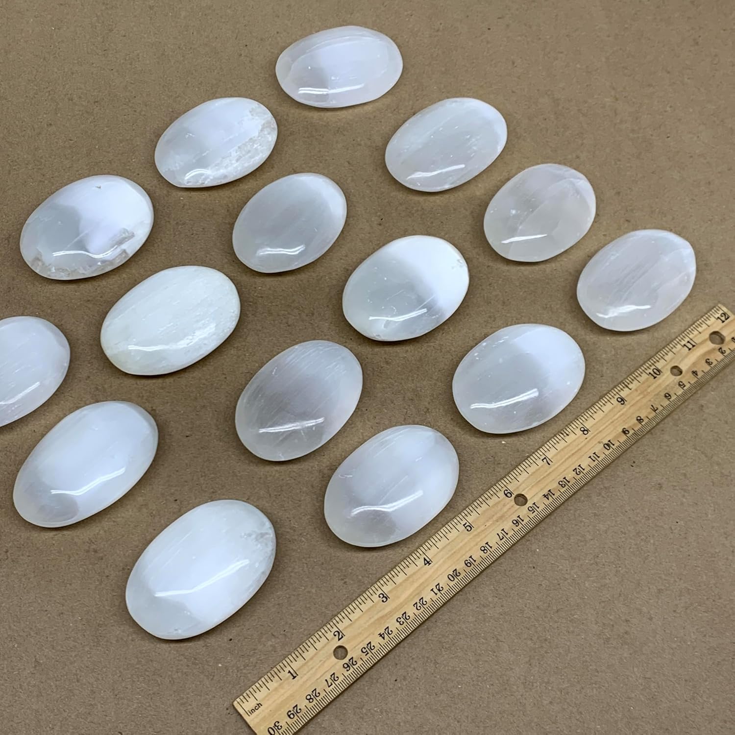WatanGems 1pc Natural Selenite Palm-Stone Crystal Pillow Shape Collectible