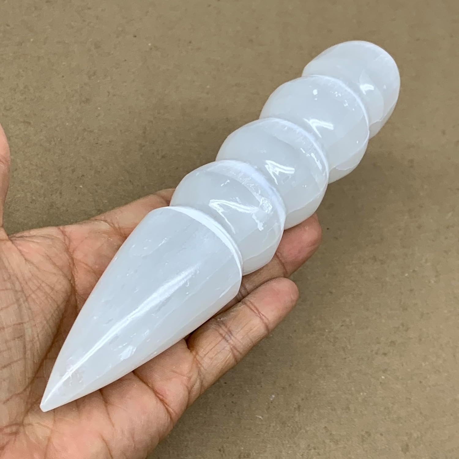 080 Lbs Large Selenite Crystal Spiral Wand Point B36604