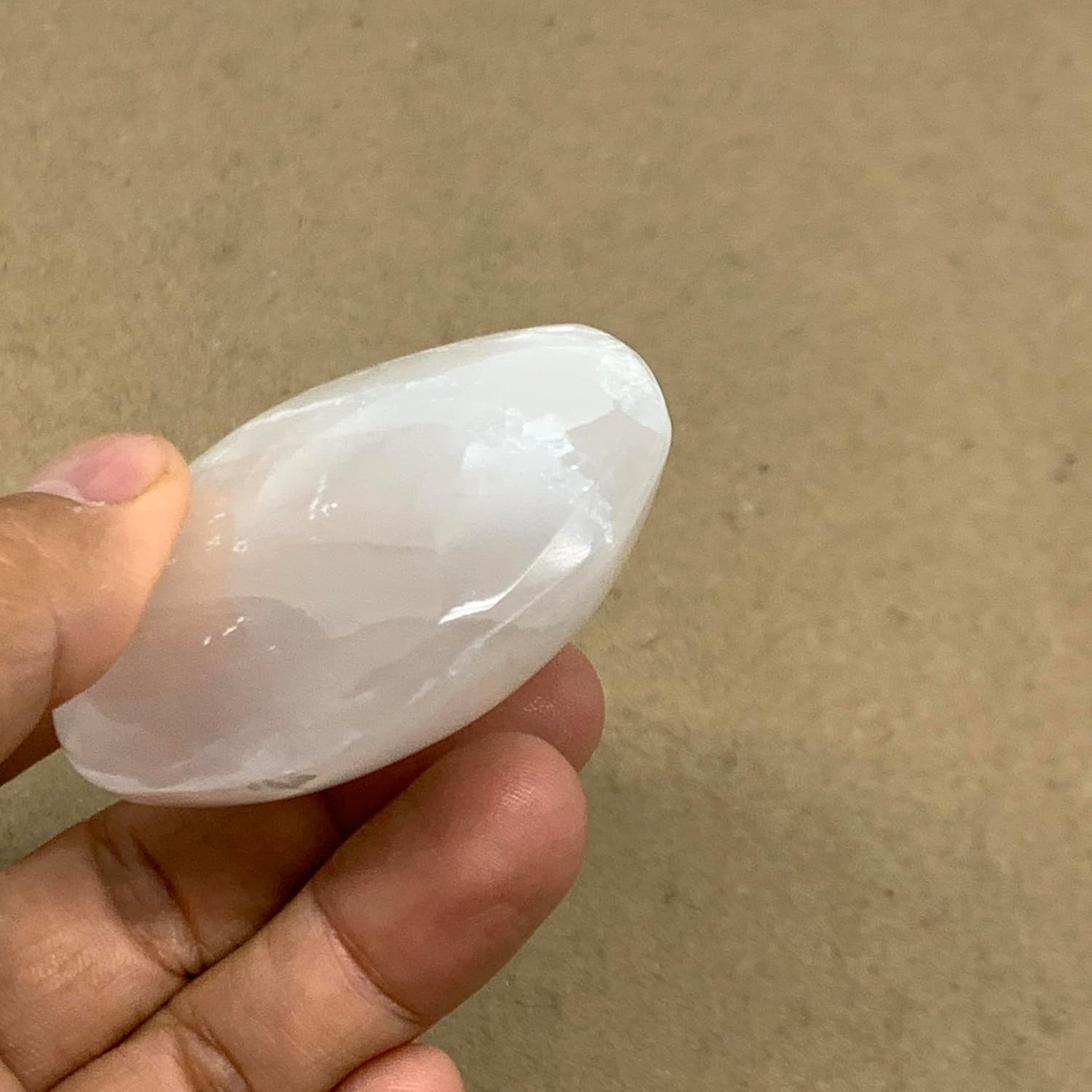 93g Natural Selenite Palm-Stone Crystal Pillow Shape